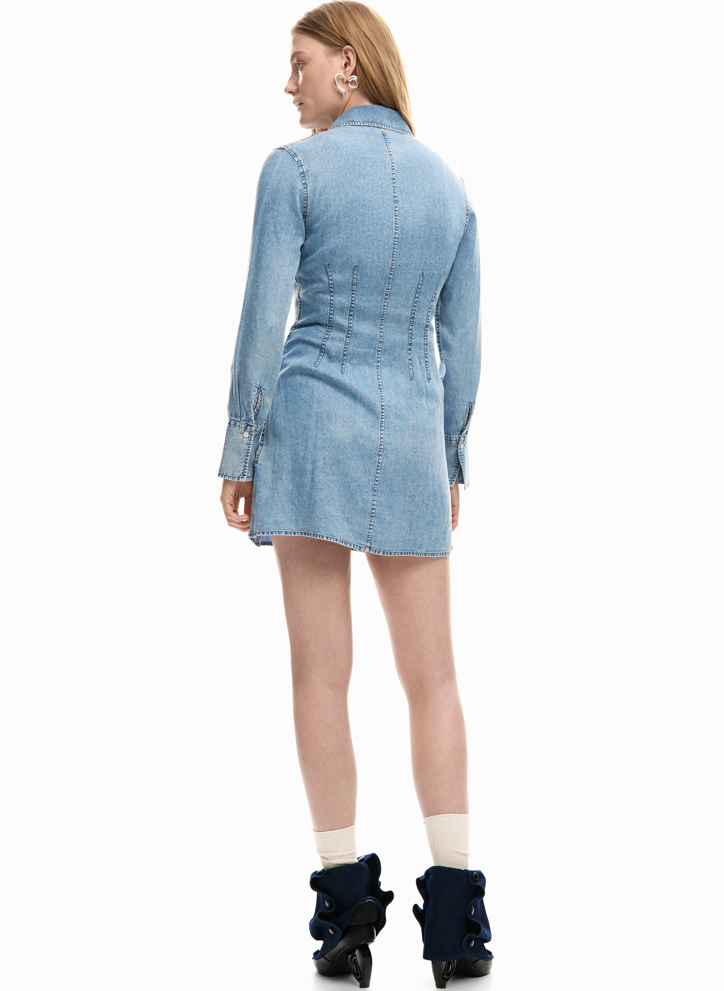 Robe courte col classique  DESIGUAL Bleu