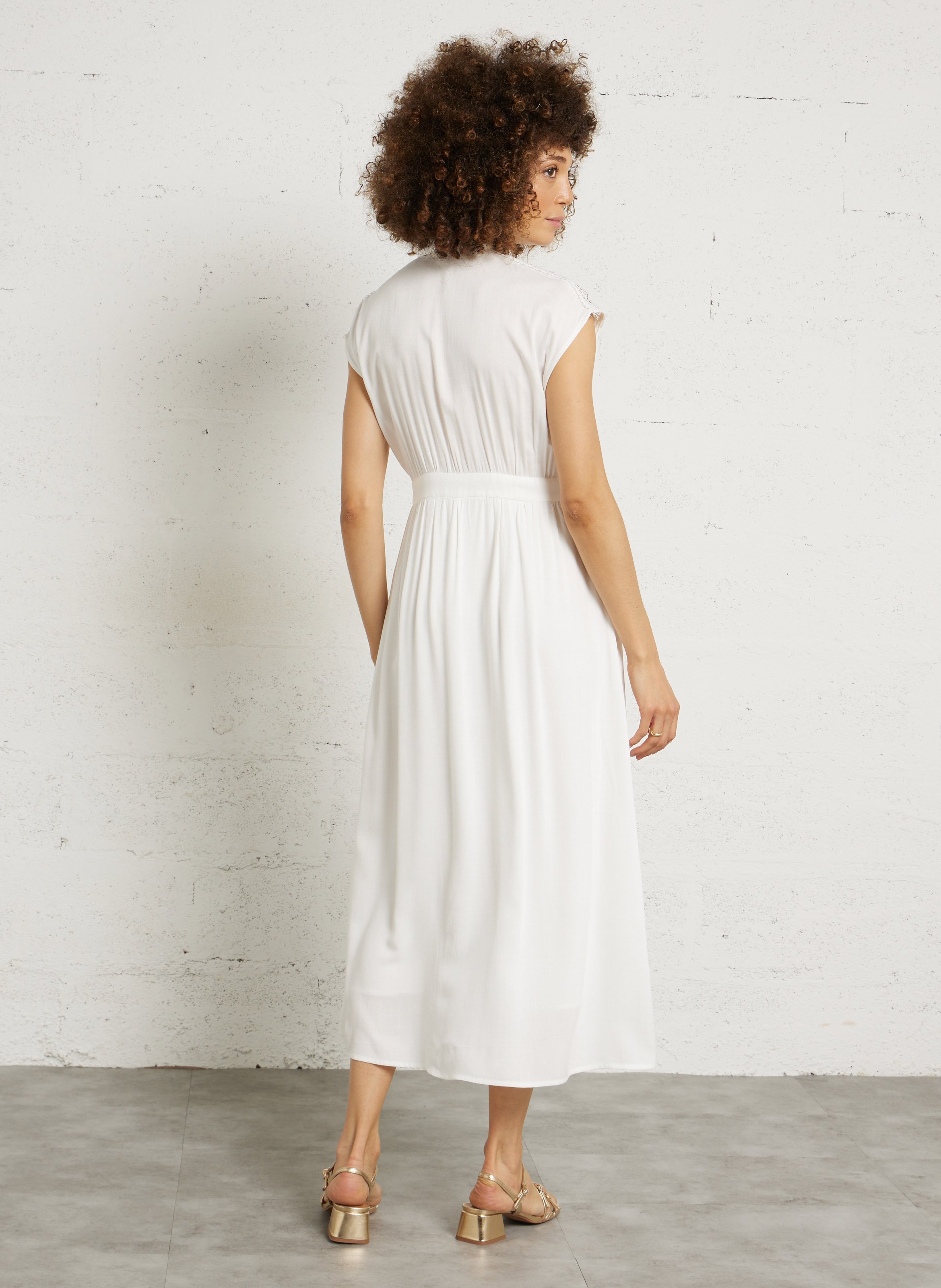 Robe longue col classique SEE U SOON Blanc