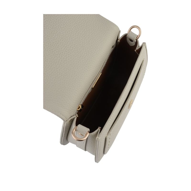 Shoulder bag in soft cowhide leather POURCHET Beige