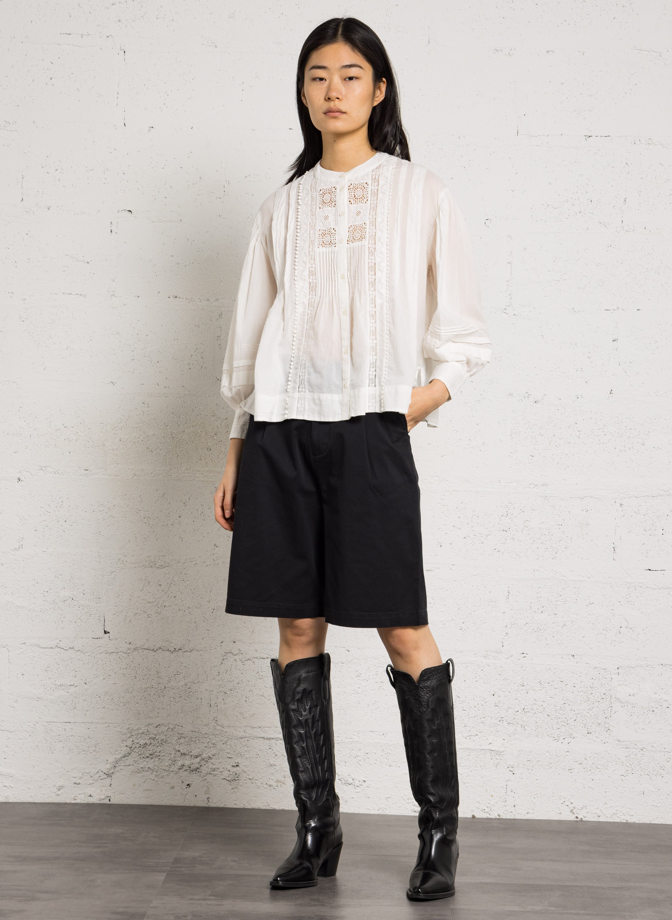 Wijde blouse van biokatoen LOUISE MISHA Wit