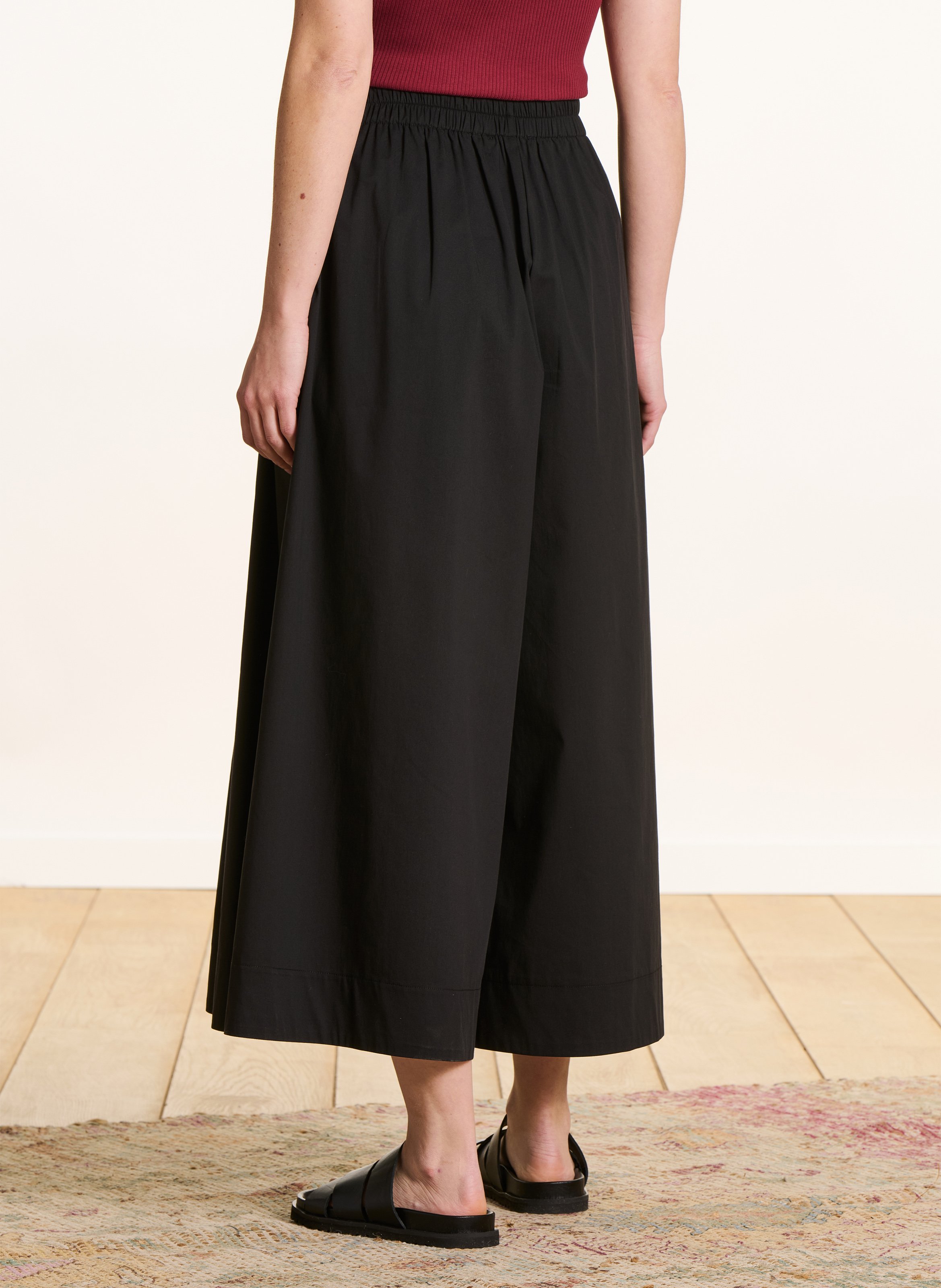 Weite Hose aus Baumwollmischung LA FEE MARABOUTEE Schwarz