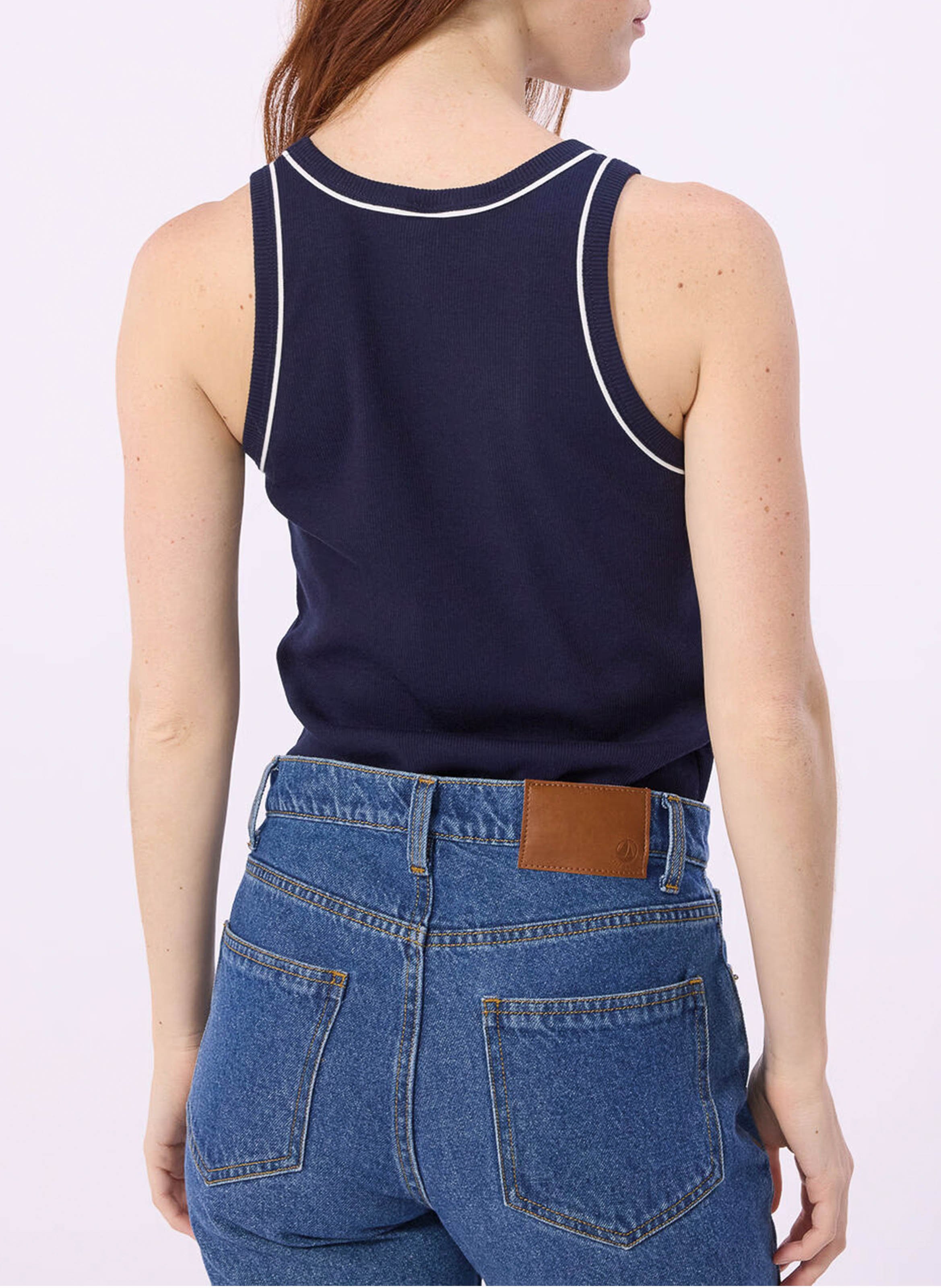 Baumwoll-Tanktop mit Rundhalsausschnitt PETIT BATEAU Blau