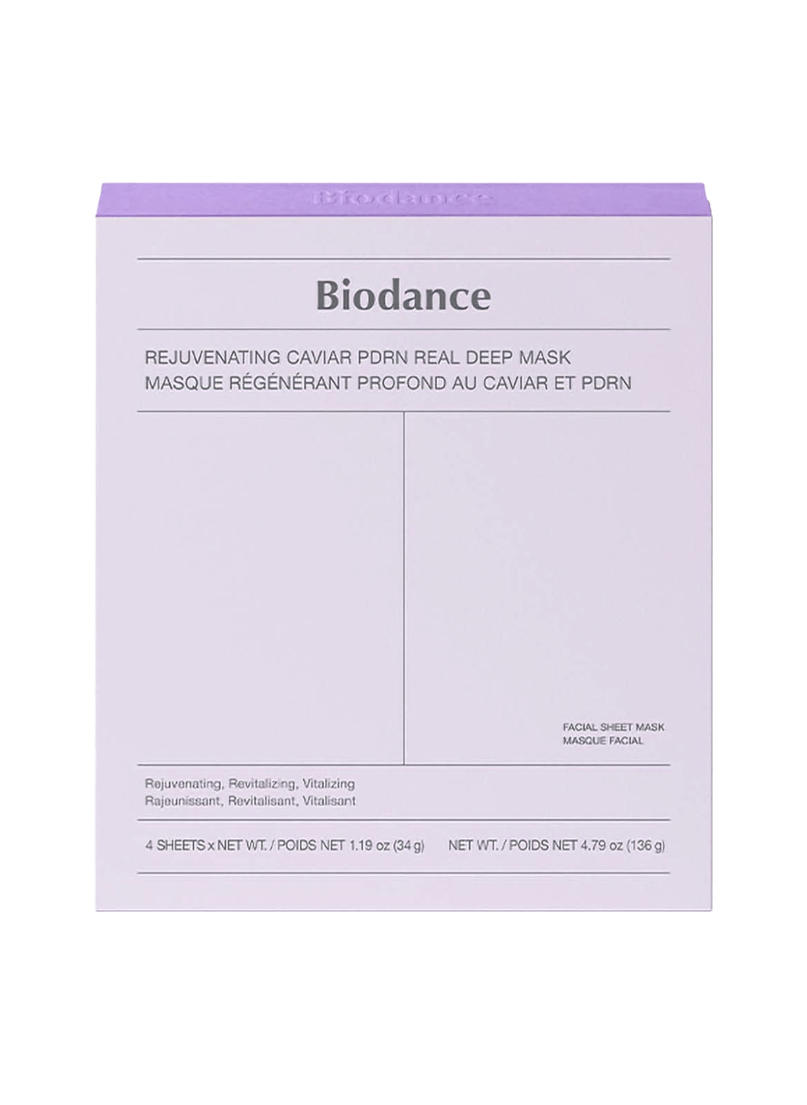 PACK OF 4 REGENERATING MASKS WITH PDRN AND CAVIAR - 4pcs BIODANCE No color
