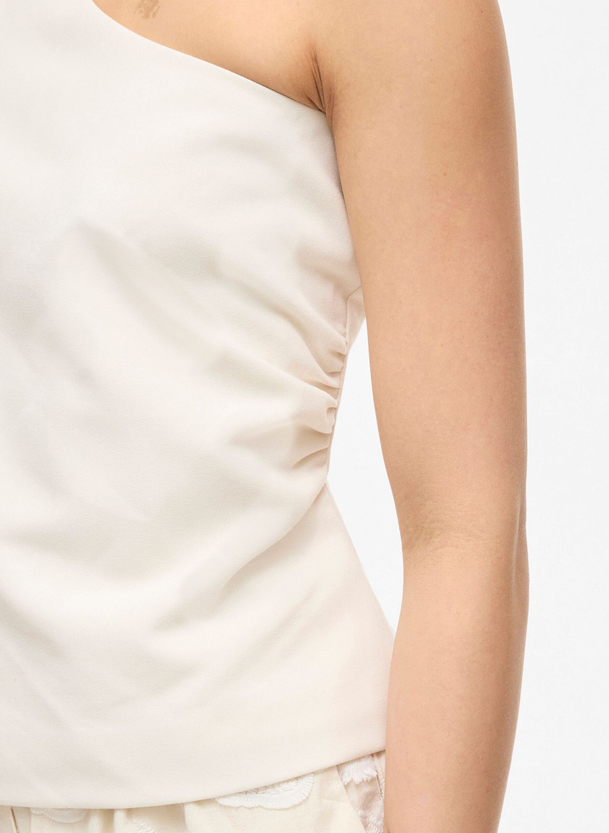 Top asymétrique sans manches  ROUGE EDIT Beige