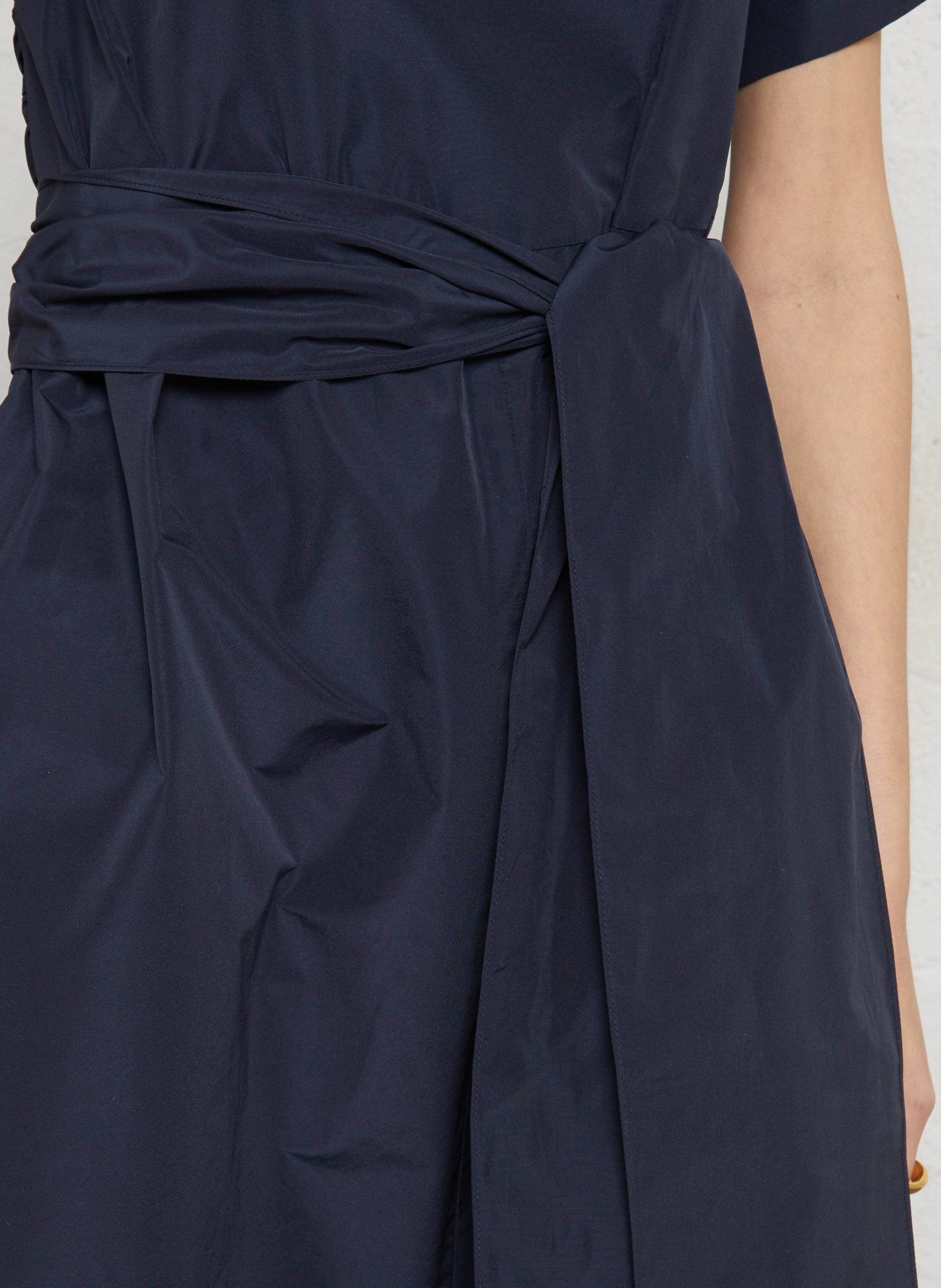 Flared belted solid dress MAX MARA WEEK END Blue