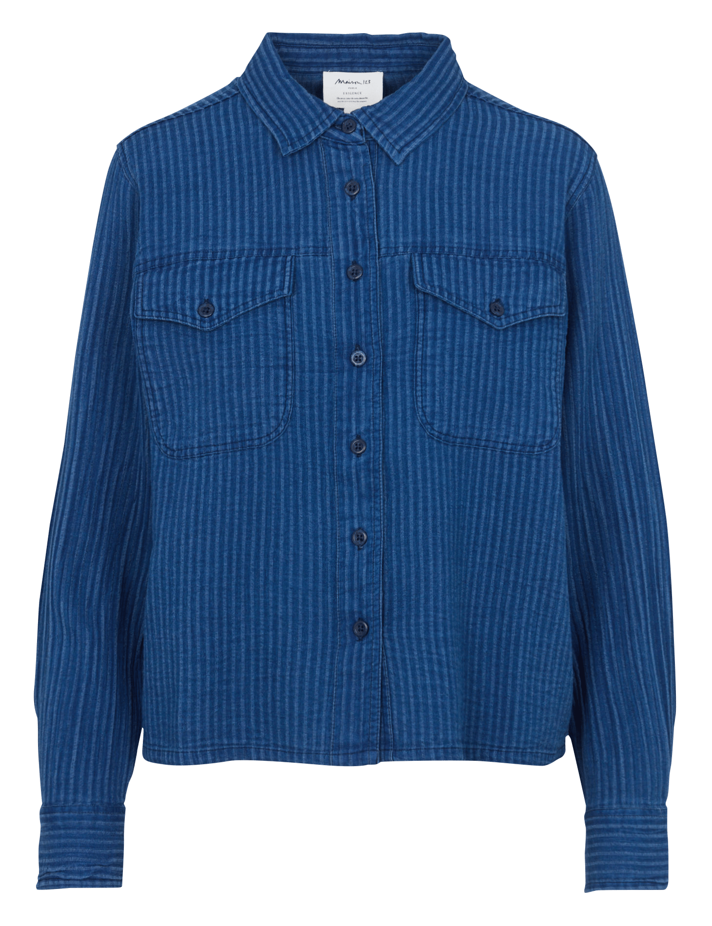 Katoenen T-shirt met polokraagje MAISON 123 Blauw