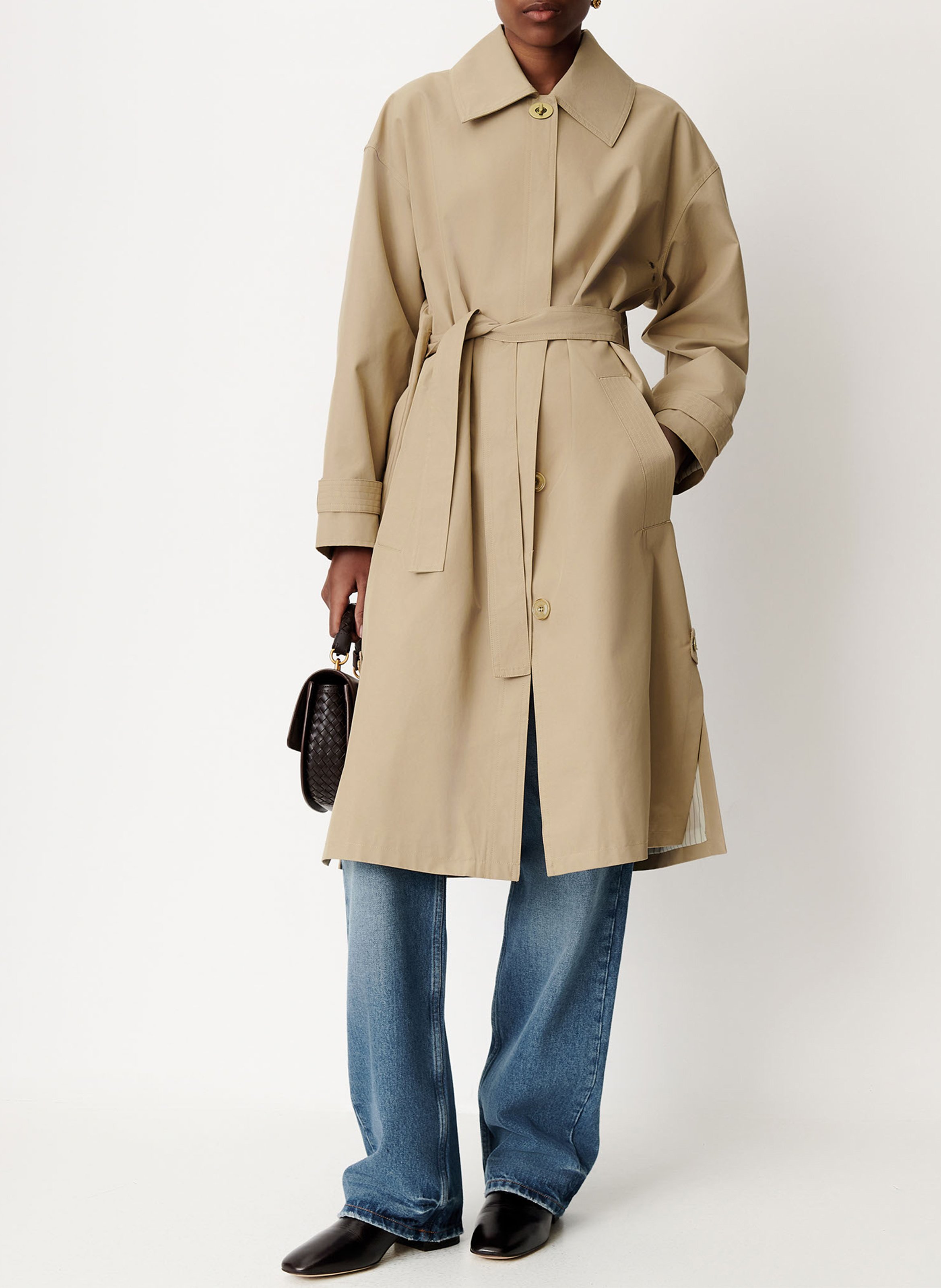 Trench long en coton mélangé SESSUN Beige