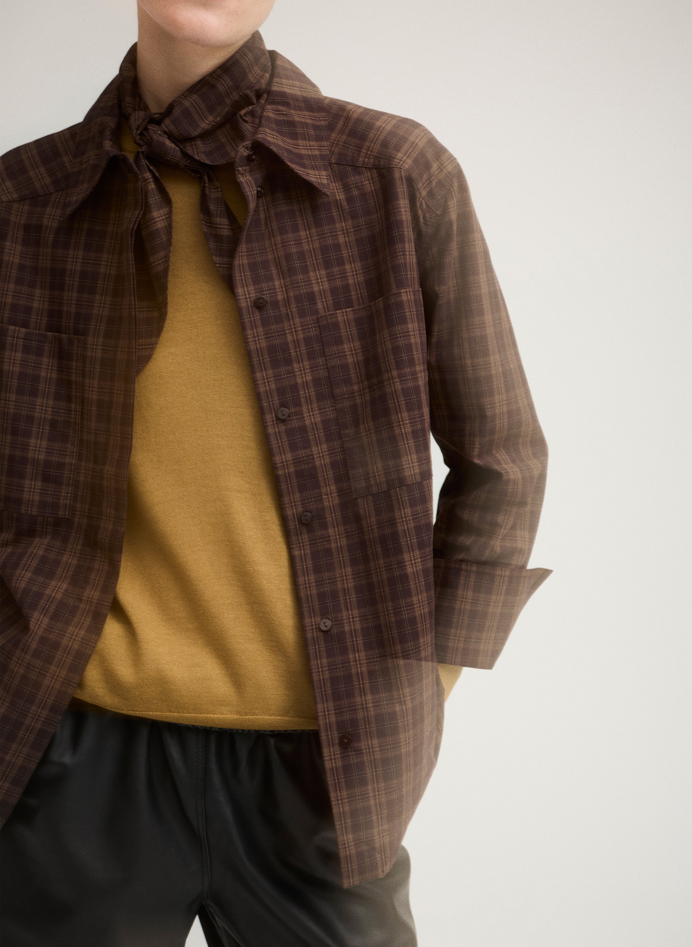 Straight cotton shirt ROUGE EDIT Brown
