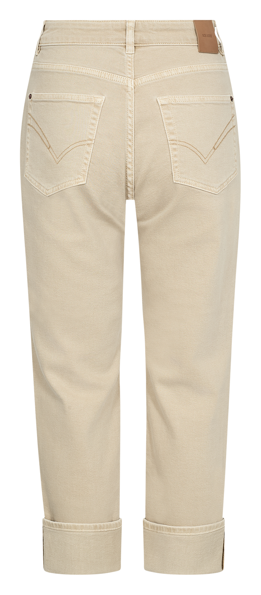 High-waisted jeans with turn-ups MOS MOSH Beige