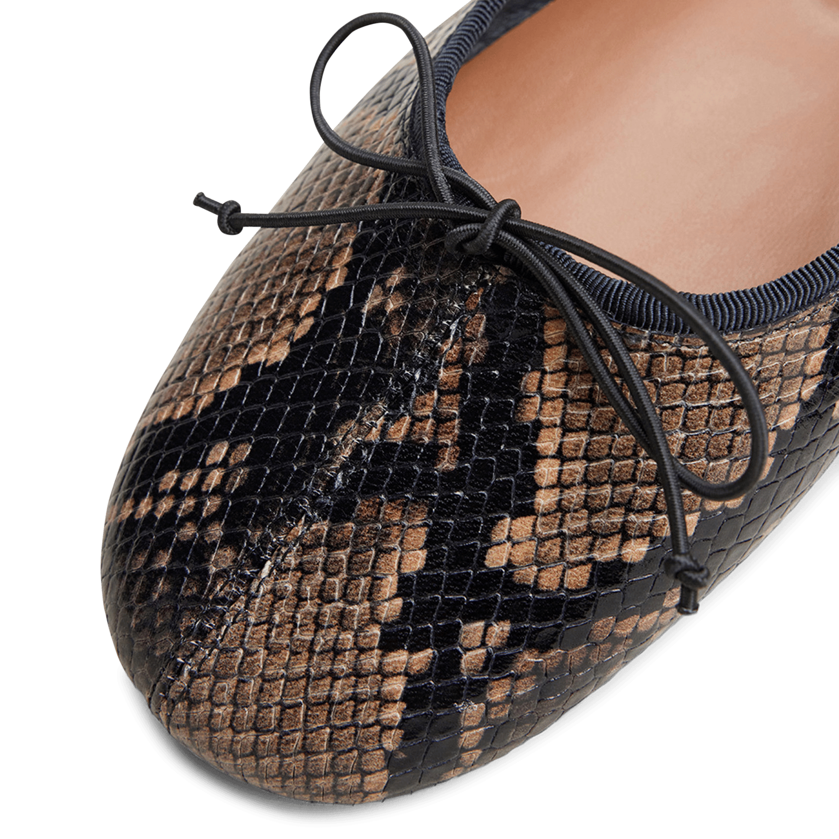 Ballerines python en cuir JONAK Marron