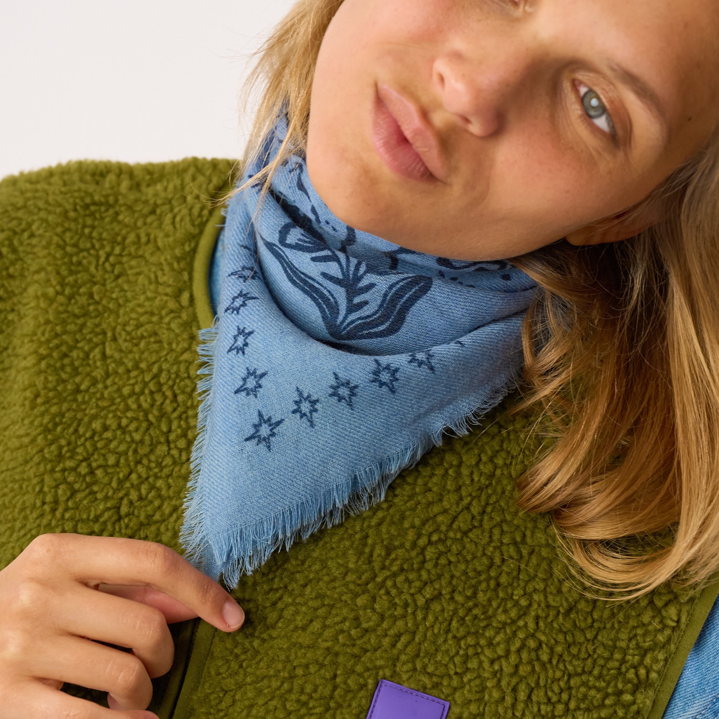 Small wool scarf alice | Blue BILLYBELT Women