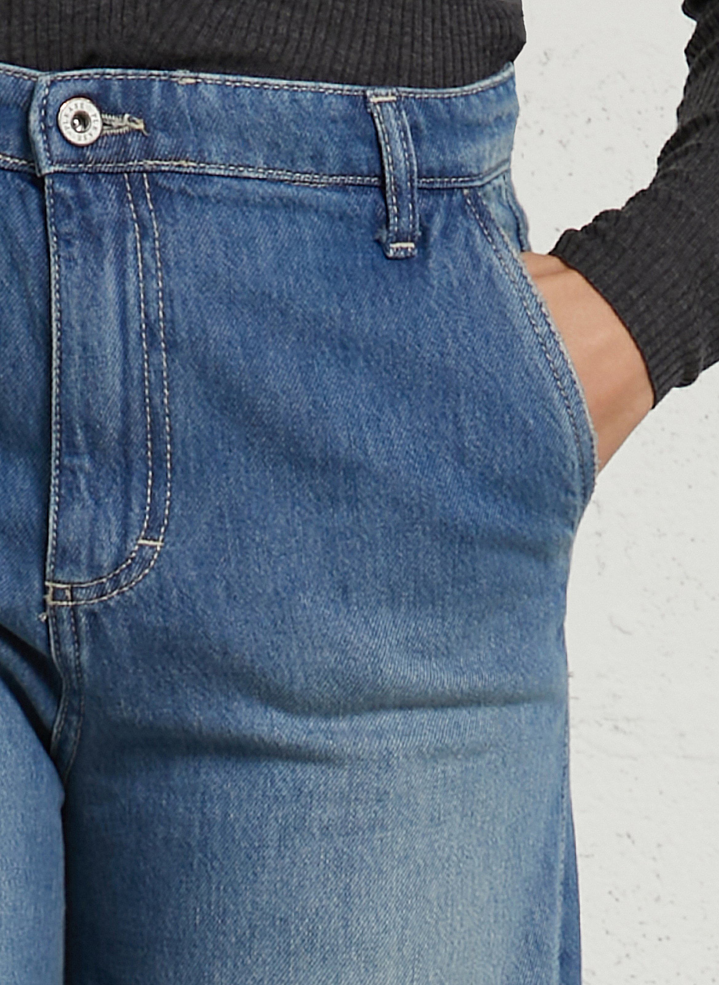 Wijde jeans - katoenblend PLEASE Blauw