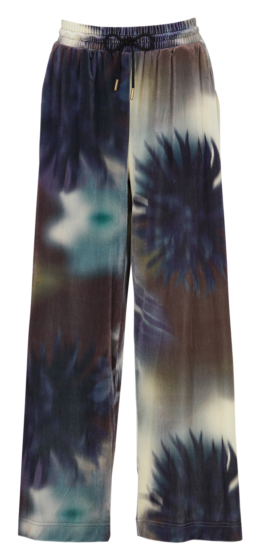 Weit geschnittene, bedruckte Samthose COTELAC ACOTE Schwarz