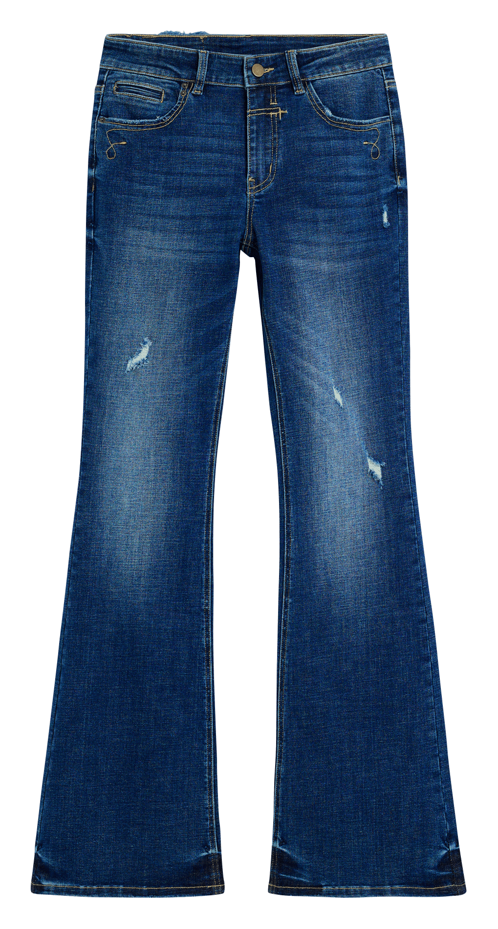 Kort donsjack met bontcapuchon DESIGUAL Blauw