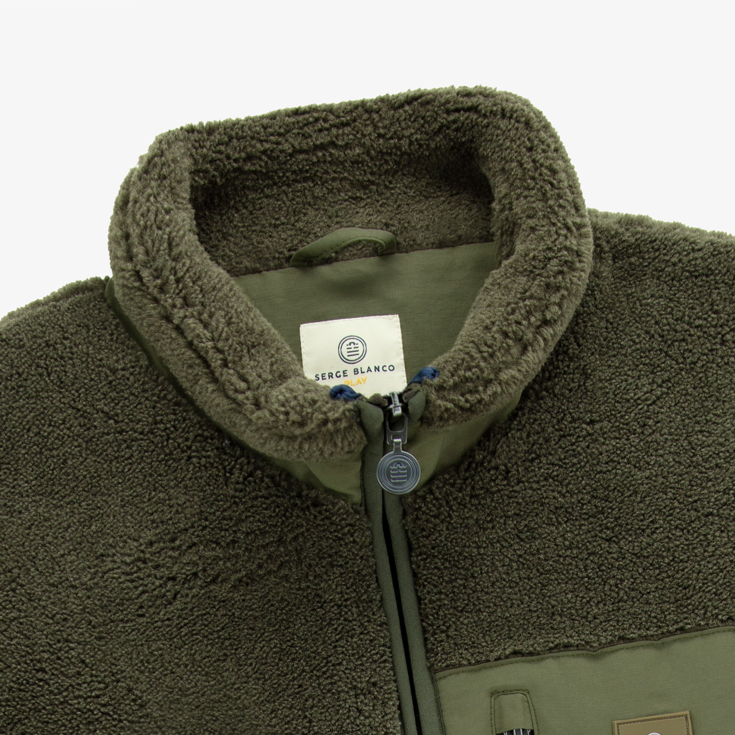 Montréal sleeveless fleece vest, military green, Section Paloise SERGE BLANCO Green