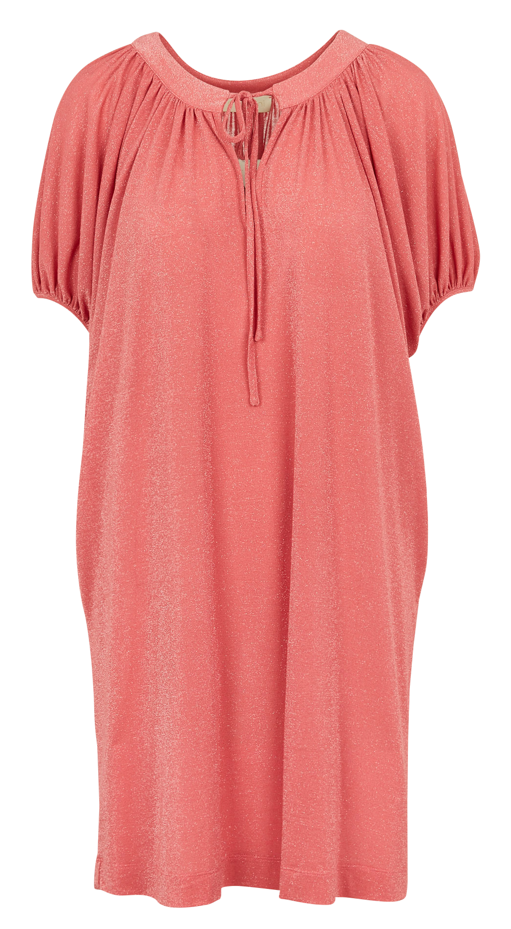 Short henley dress with metallic threads MOMONI Pink