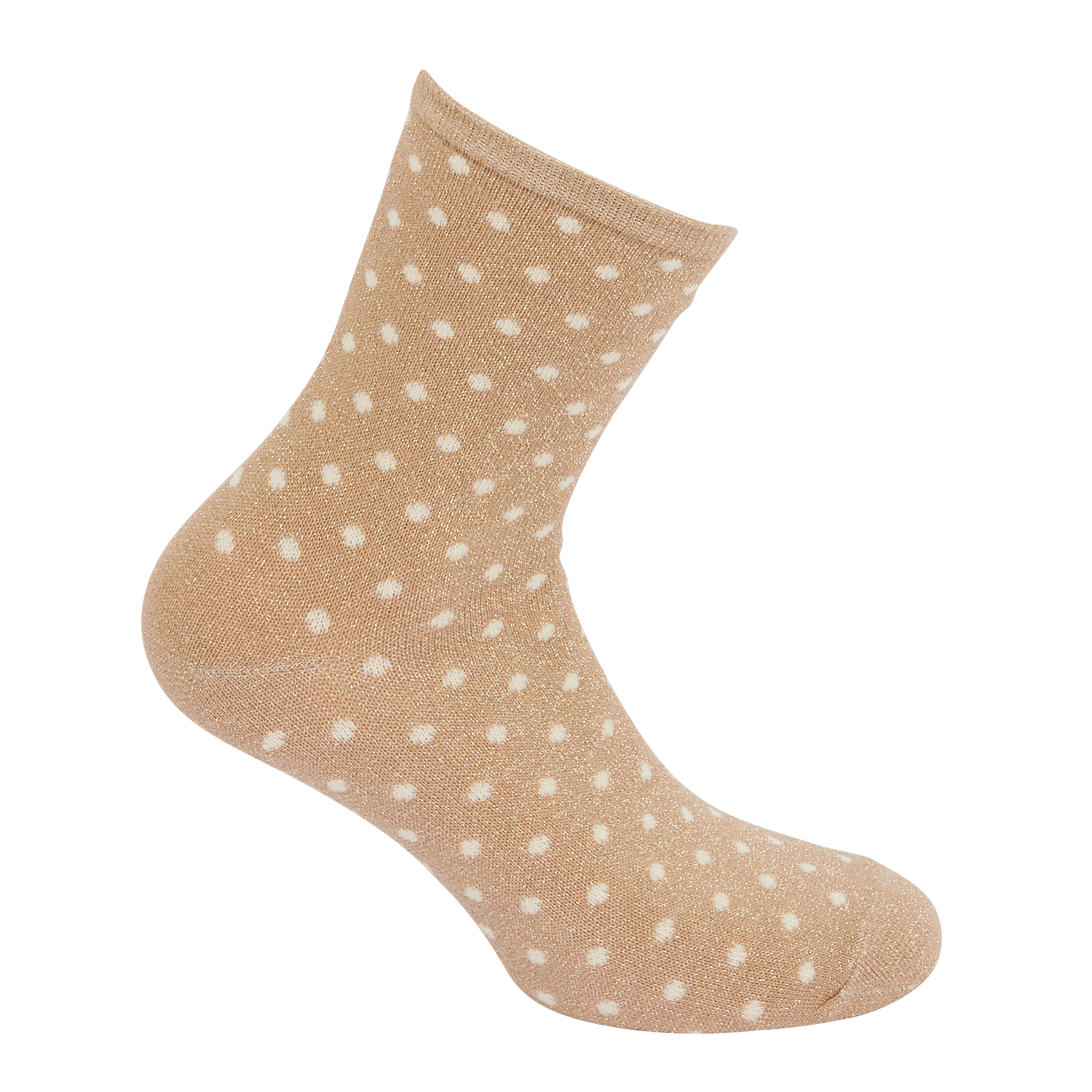 Gepunktete Socken aus Baumwoll-Mix mit Pailletten PIECES Braun