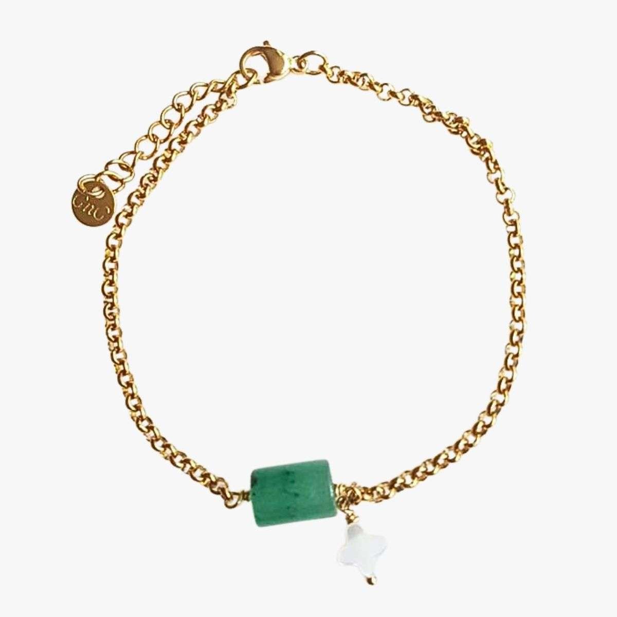 Aventurine and clover bracelet GINANDGER Green