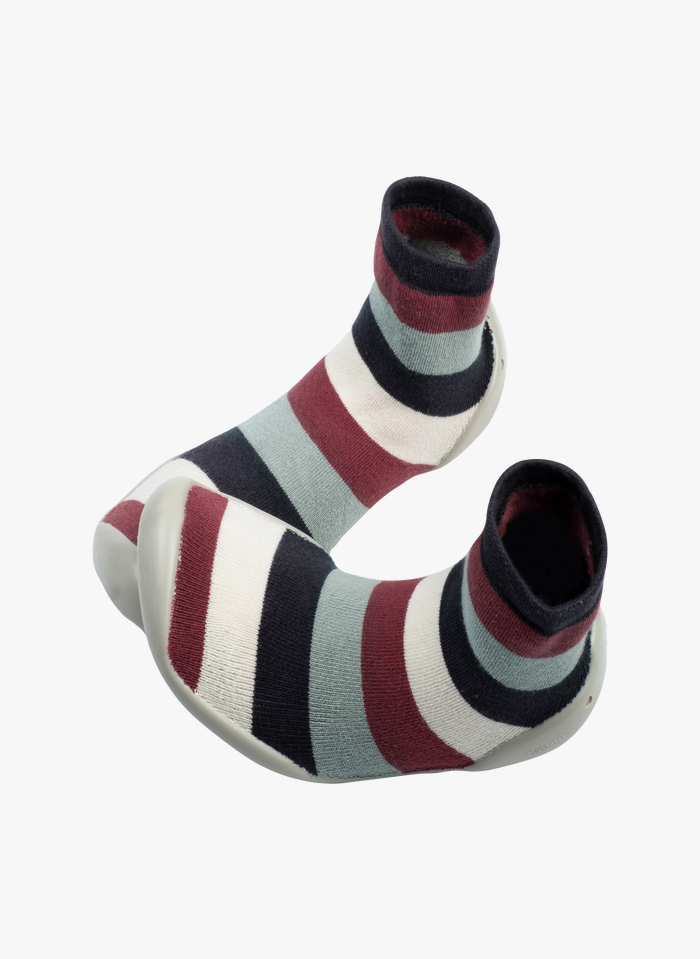 Chaussons-chaussettes En Coton Mélangé Luge Multicolore Collegien - Enfant