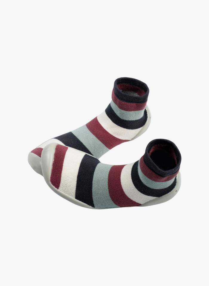 Chaussons-chaussettes En Coton Mélangé Luge Multicolore Collegien - Enfant