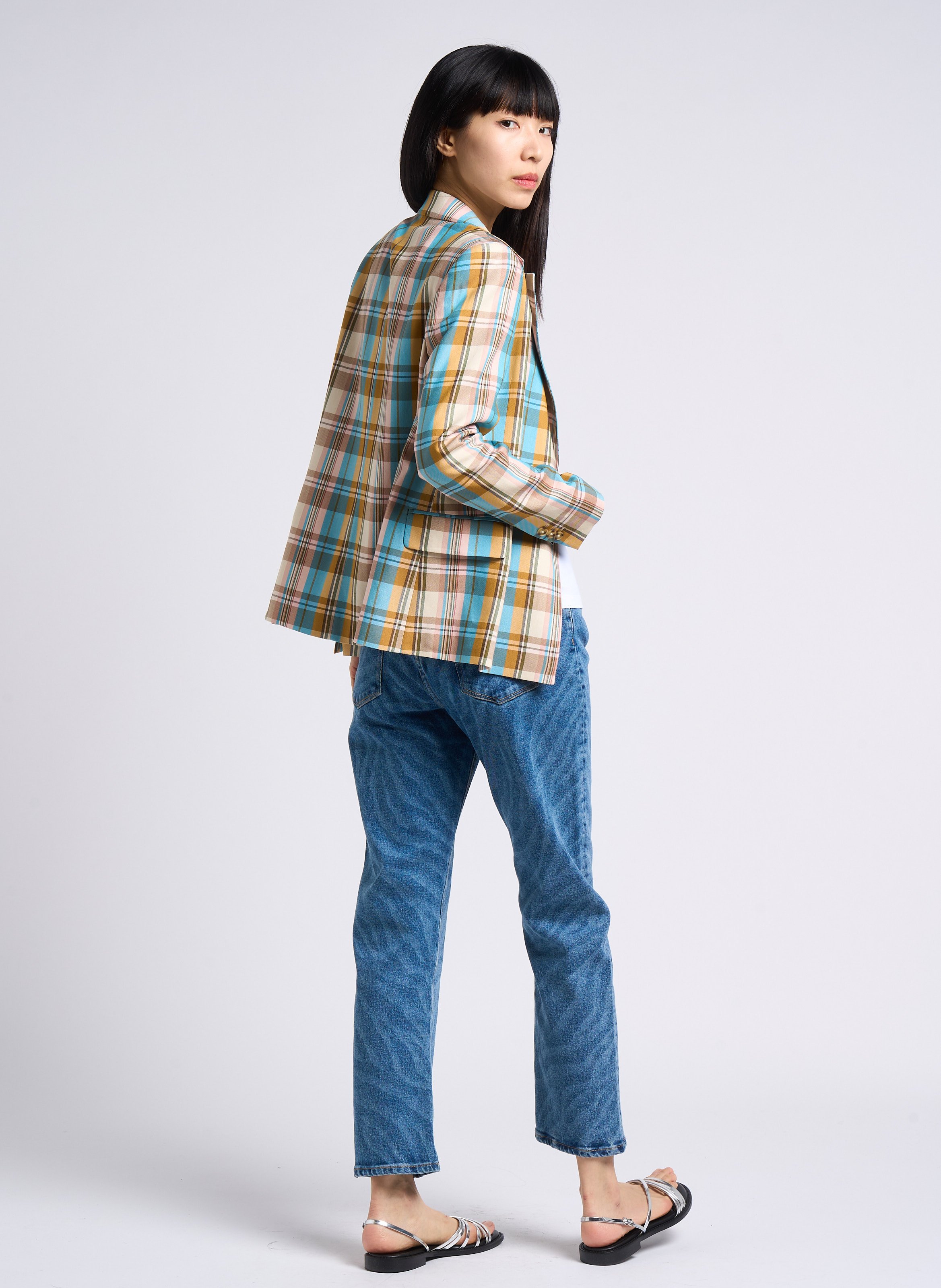 Veste de tailleur à carreaux  Multicolore