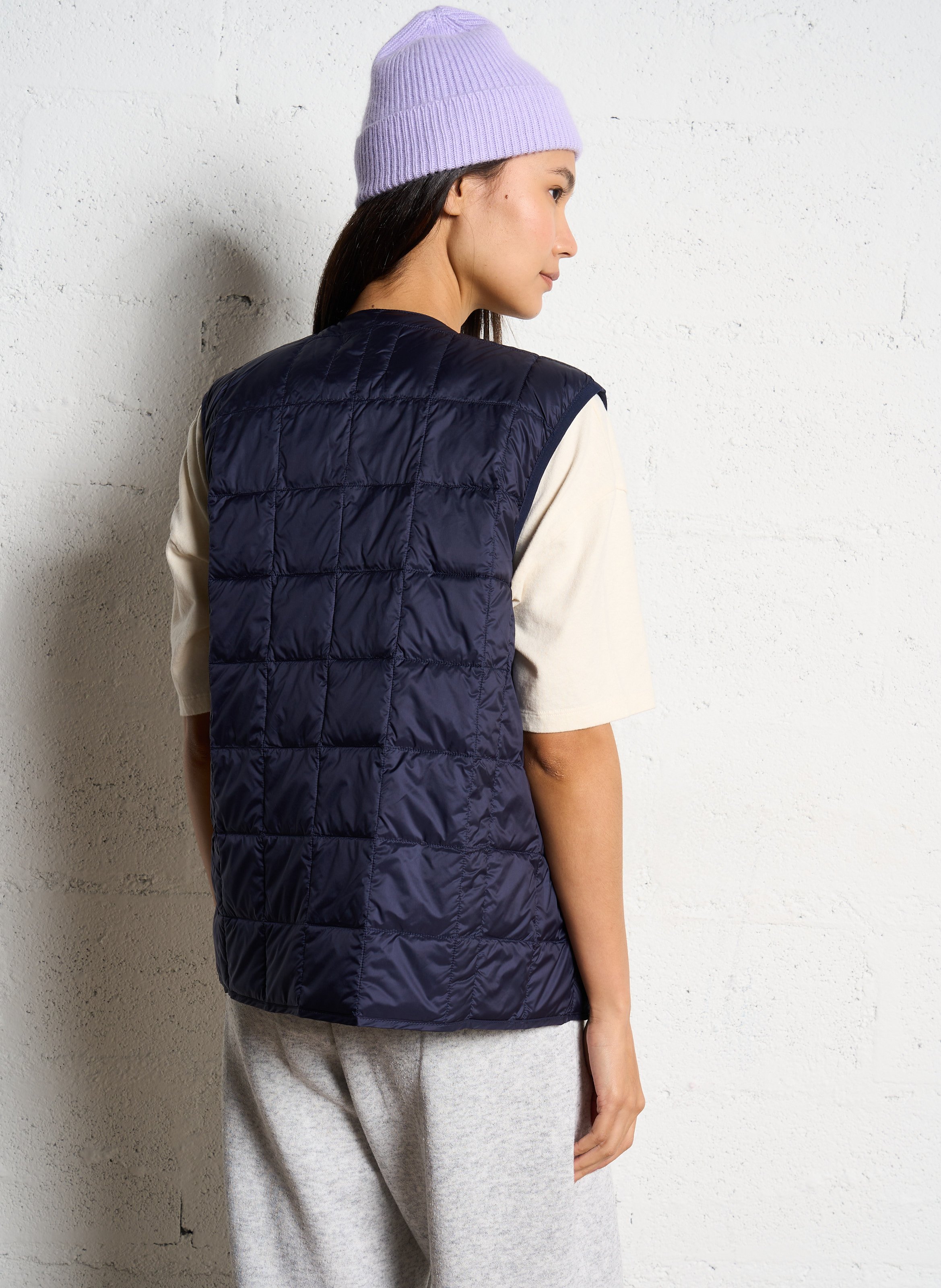 Recht, mouwloos donsjack TAION Blauw