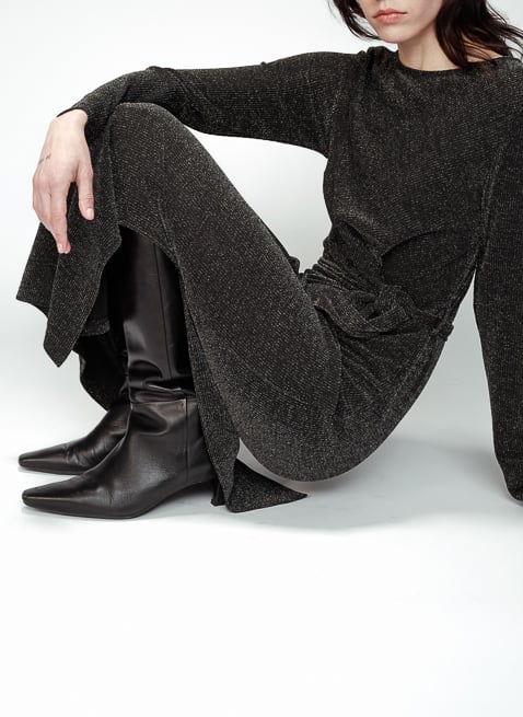 Robe longue col rond GRACE ET MILA Gris