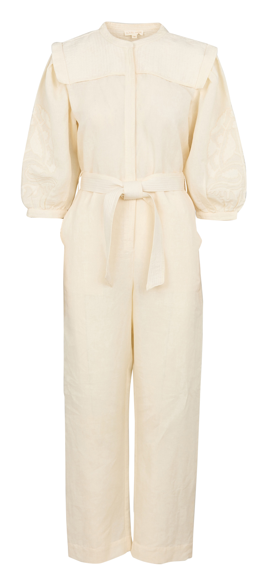 Ronde hals biologisch katoenen jumpsuit LOUISE MISHA Beige