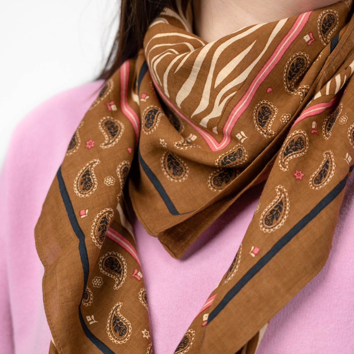 Organic cotton scarf BILLYBELT Brown