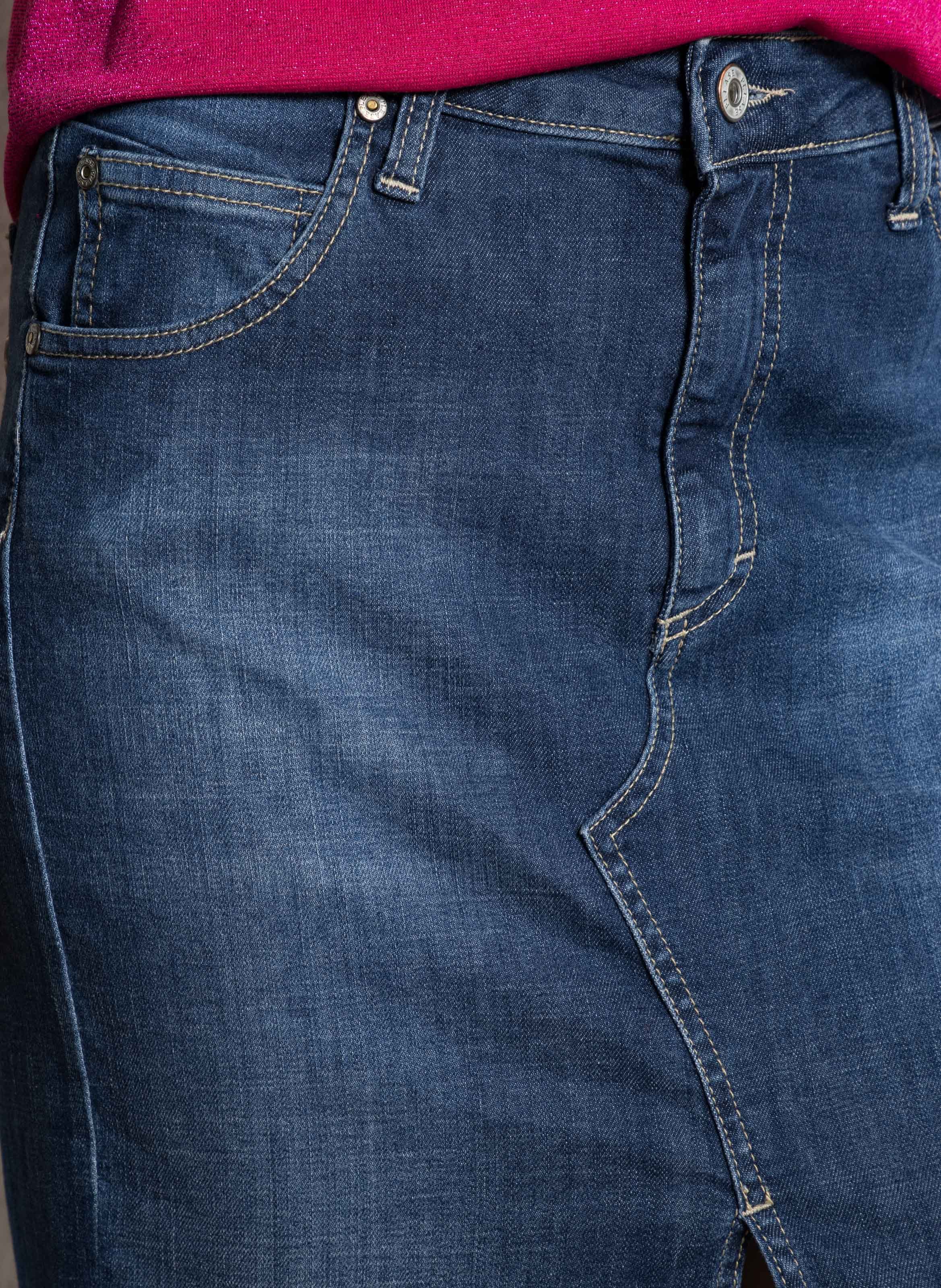 Kokerrok van denim Blauw