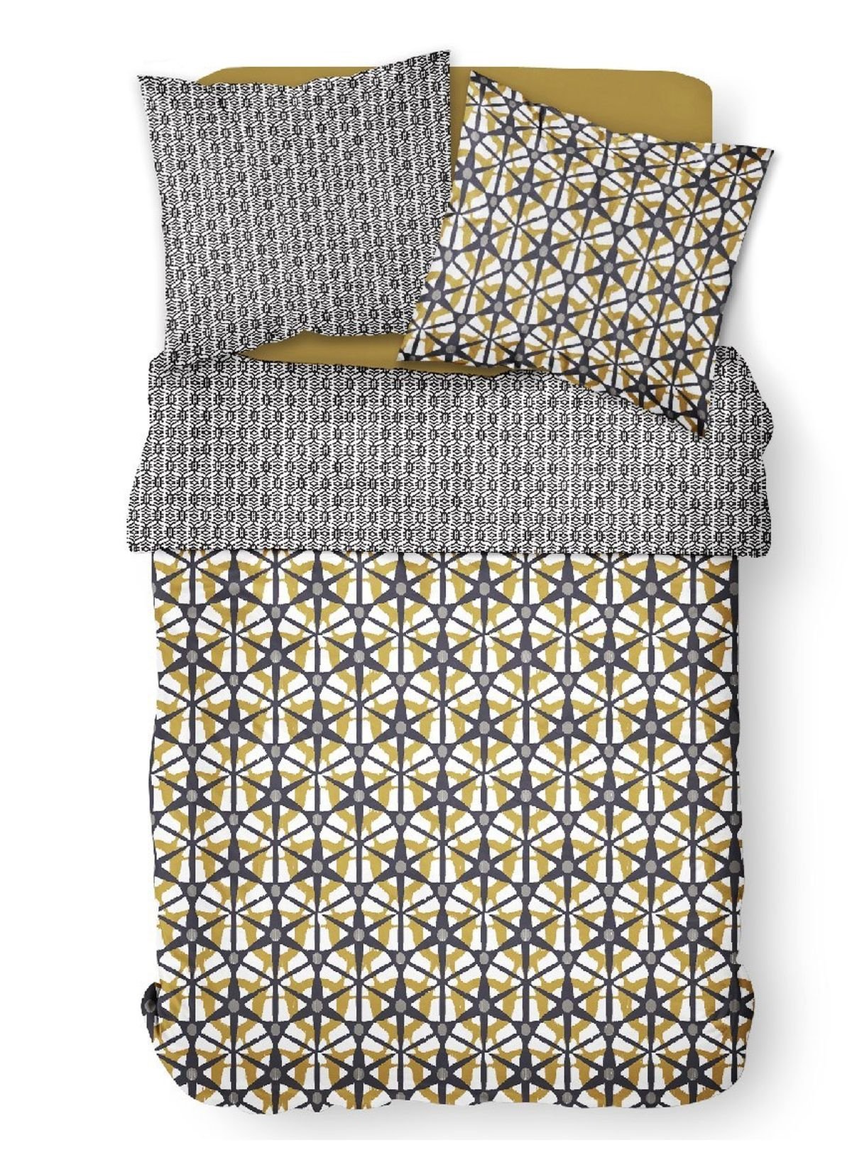 Printed cotton zippered bed set TODAY LINGE DE MAISON Black