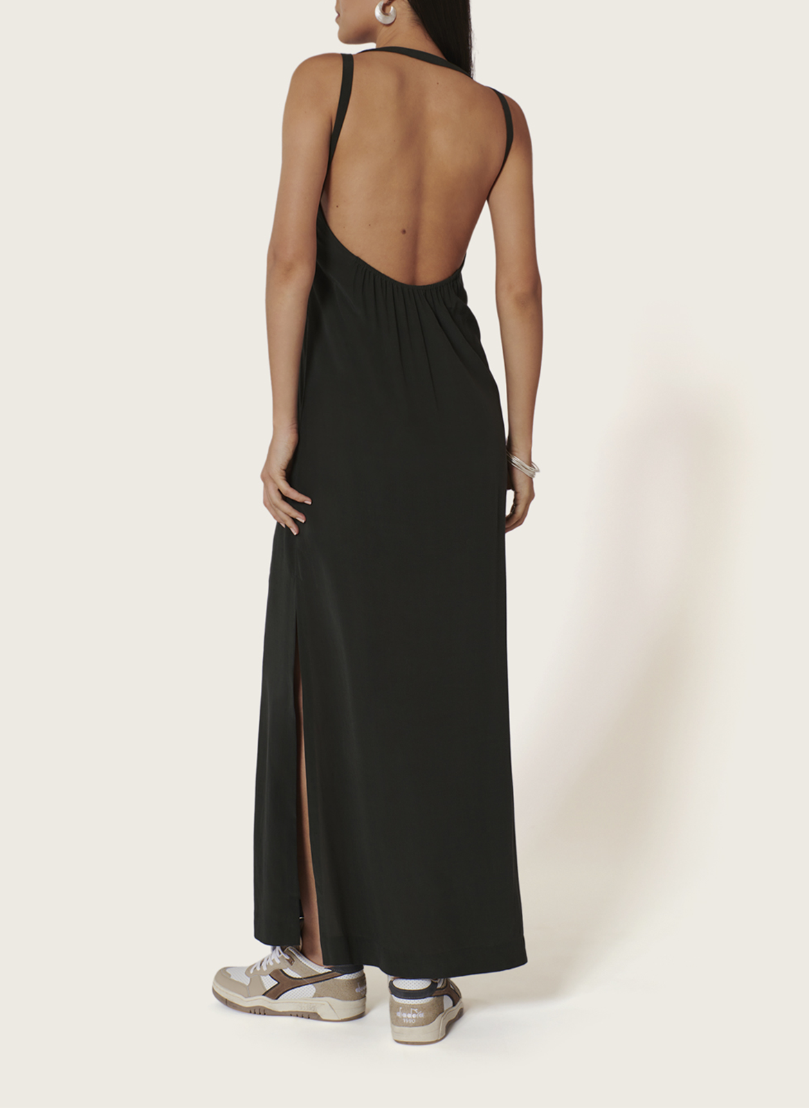 Lange jurk met bandjes KARMA KOMA Zwart