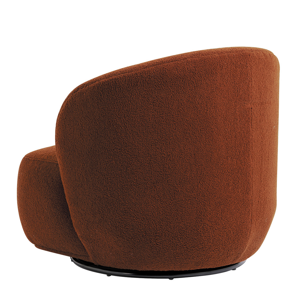 Lisette armchair in terracotta bouclé fabric BLANC D'IVOIRE Red