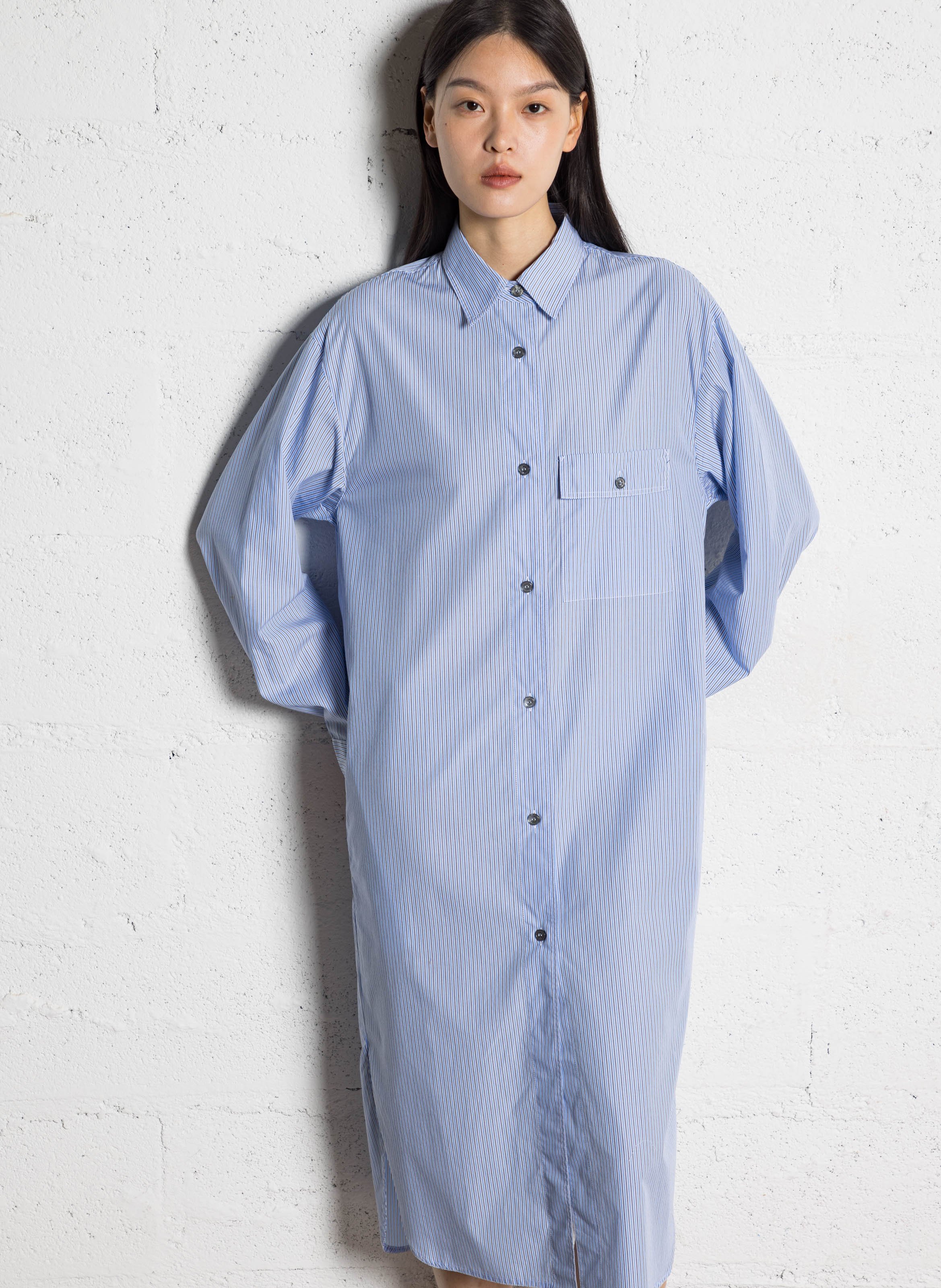 Robe chemise droite rayée  POMANDERE Multicolore