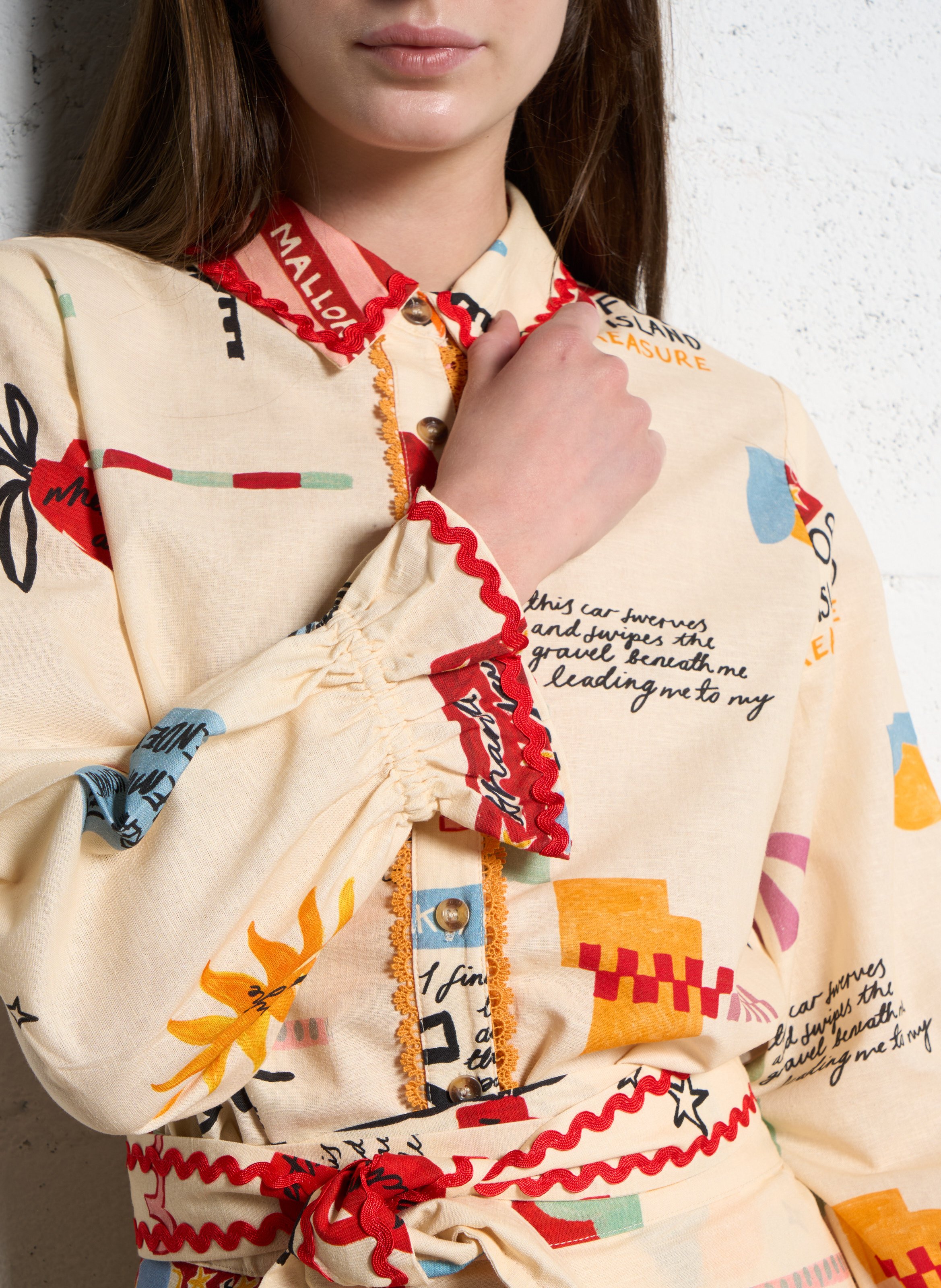 Cotton and linen shirt with classic collar NEVER FULLY DRESSED Multicolored