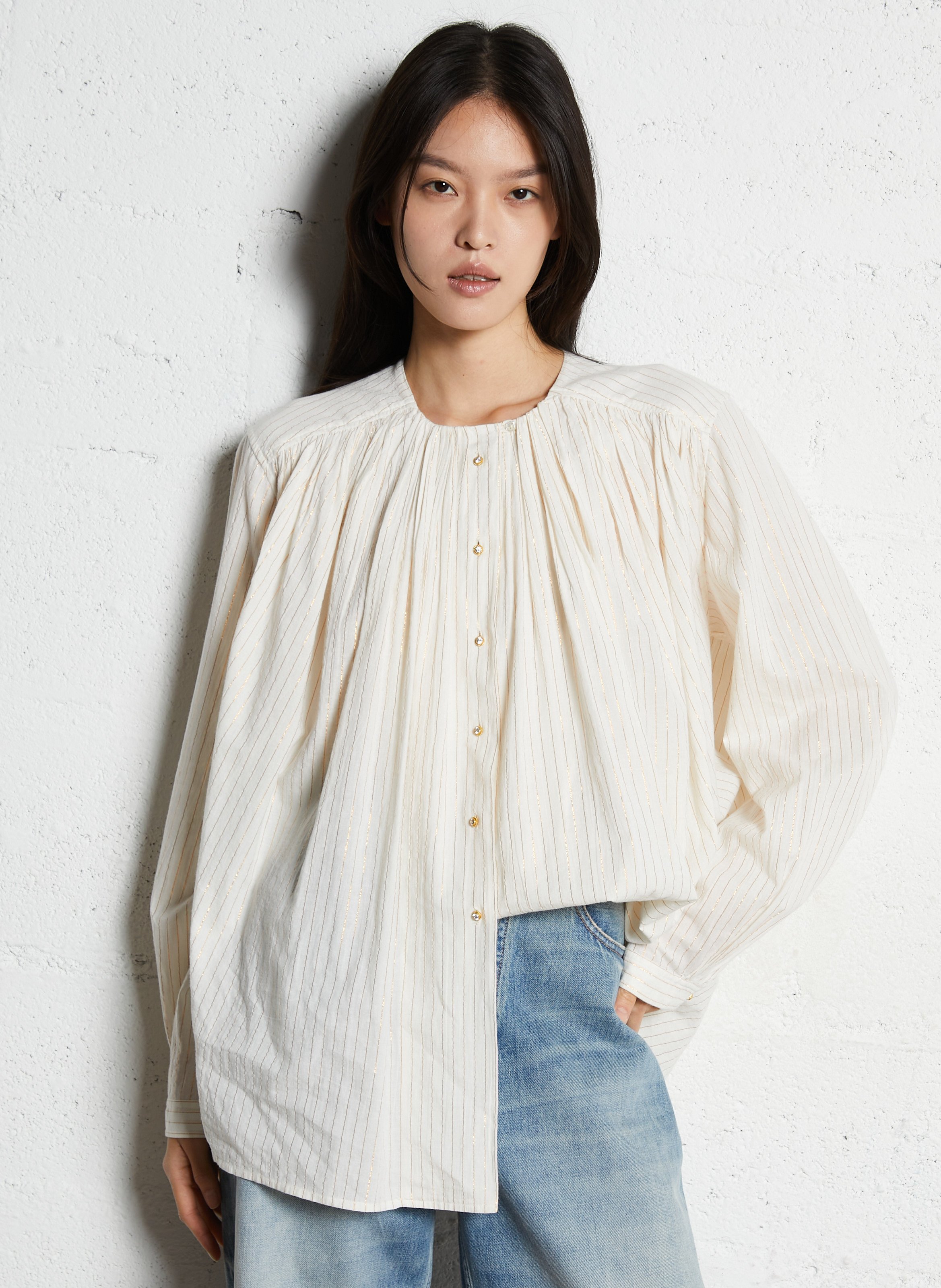 Capri - Einfarbige Oversize-Bluse LAURENCE BRAS Golden