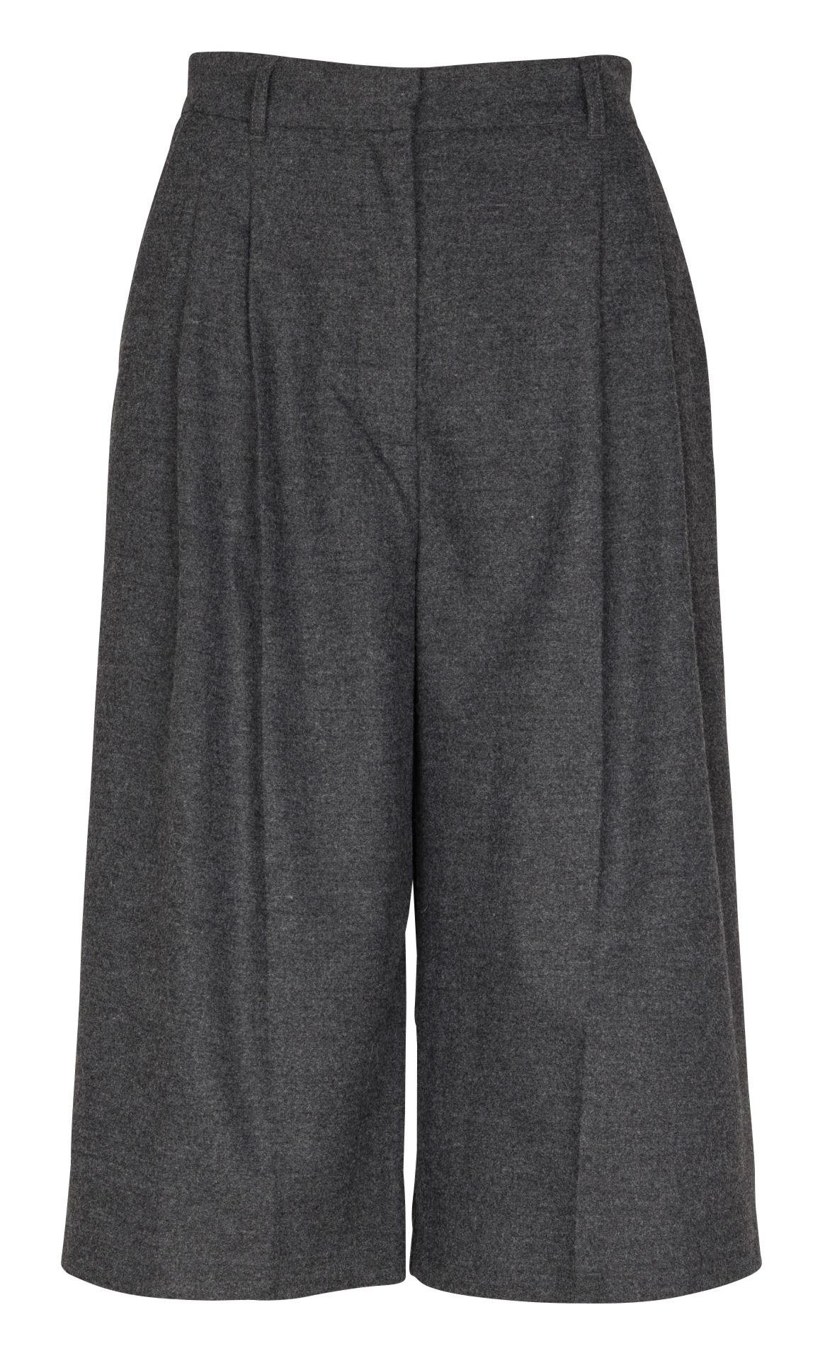 Bermuda large uni taille haute BELLEROSE Gris