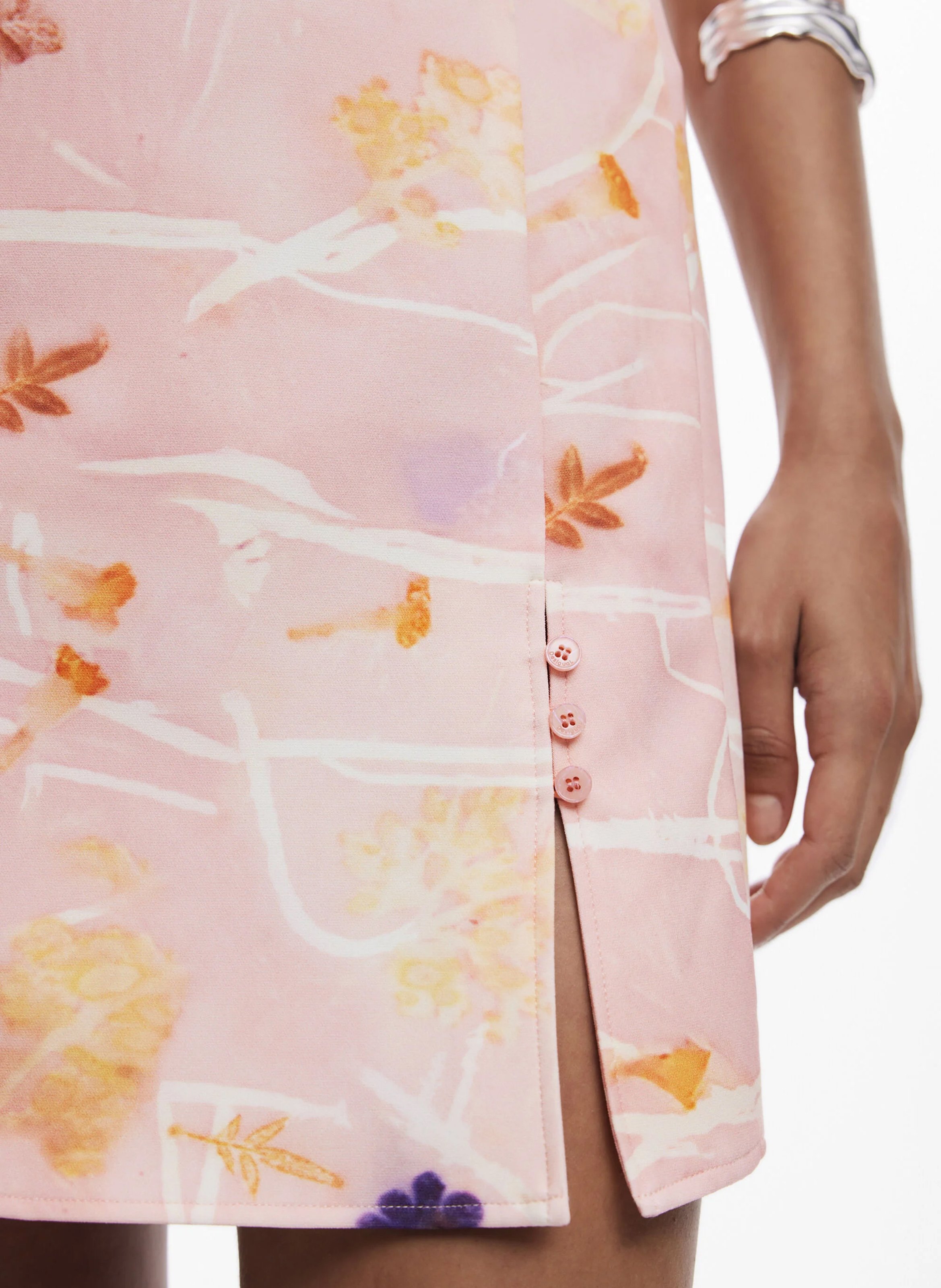 Kurzes Trägerkleid mit Print DESIGUAL Rot