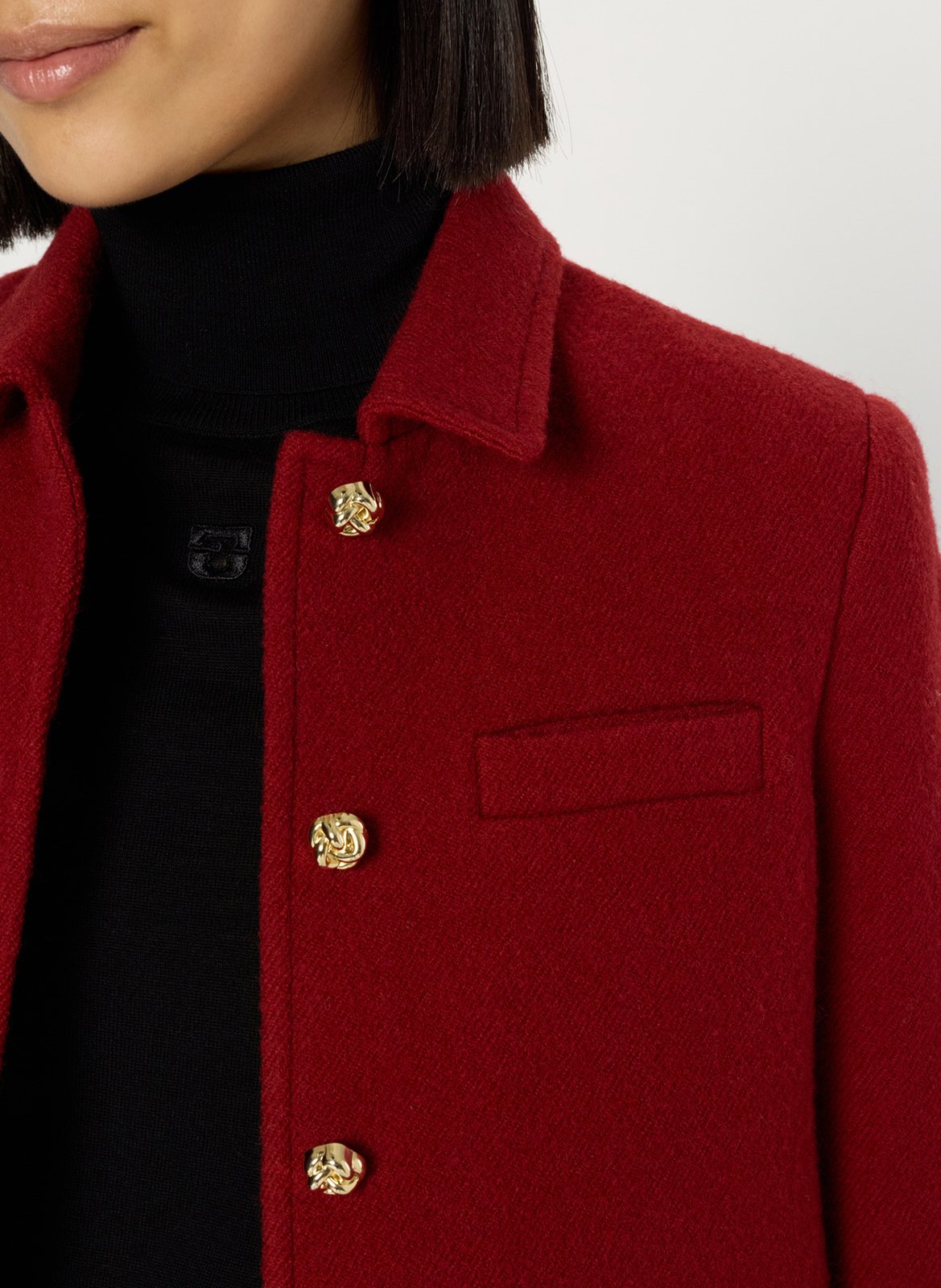 Veste col classique en laine  GERARD DAREL Rouge