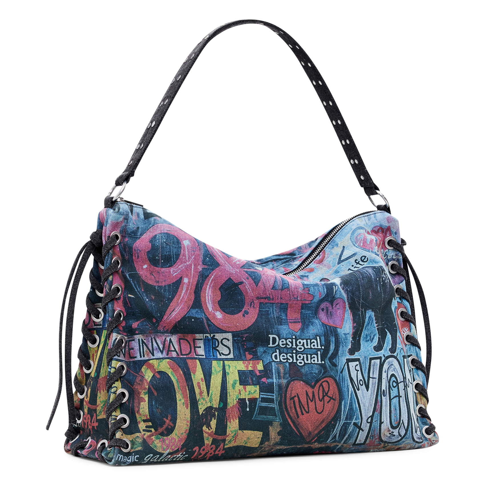 Sac porté épaule à imprimé grafiti DESIGUAL Multicolore