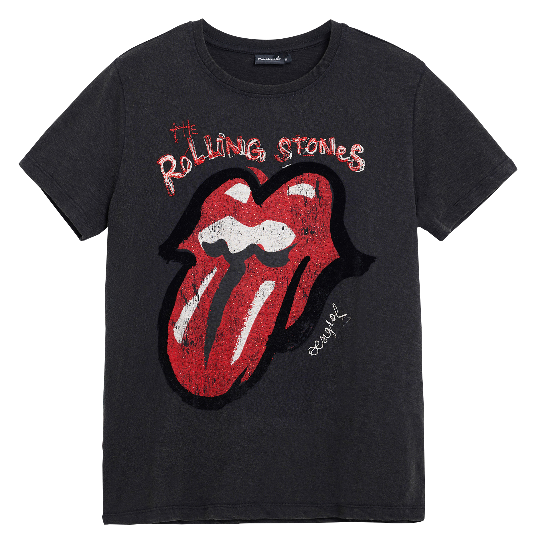 Tee-shirt manches courtes imprimé DESIGUAL Noir