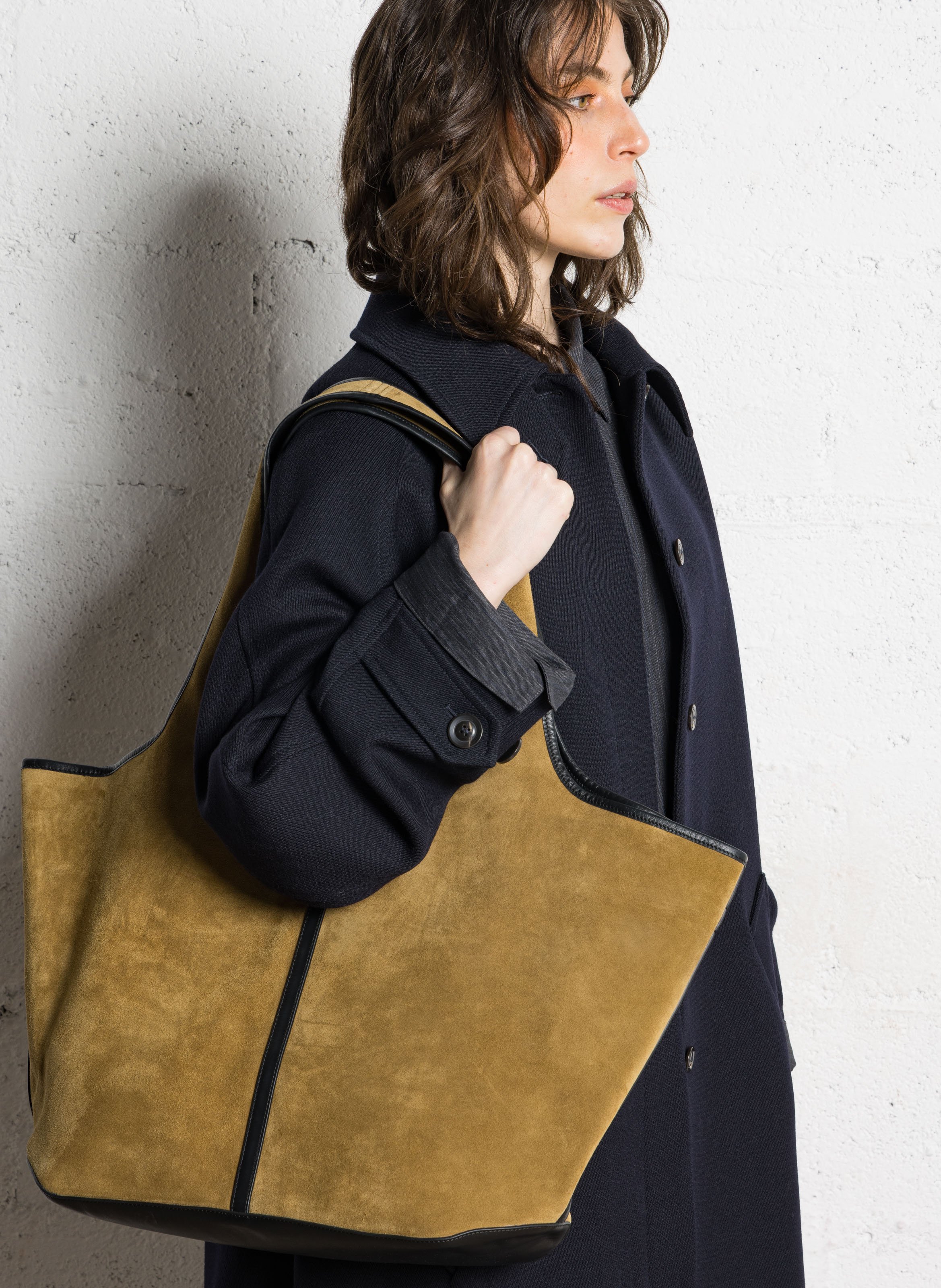 Leather tote bag SOEUR Brown