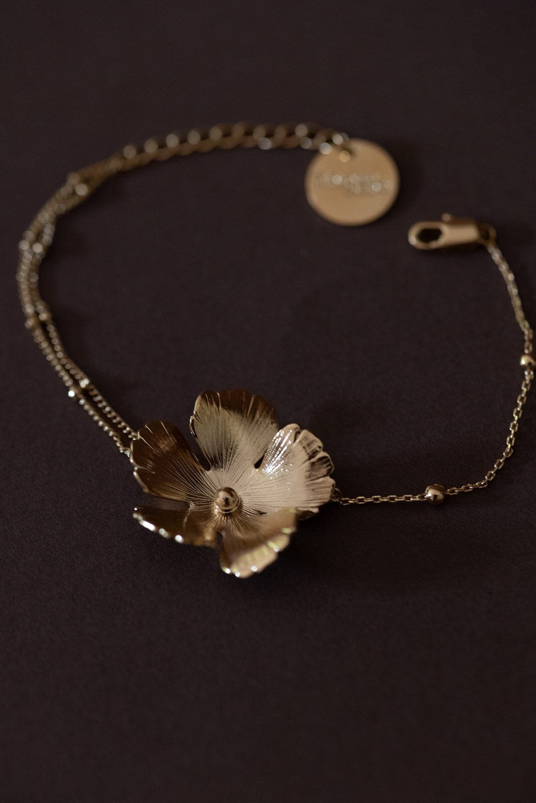 HESPÉRIS - Silver-plated flower bracelet MONSIEUR SIMONE Golden