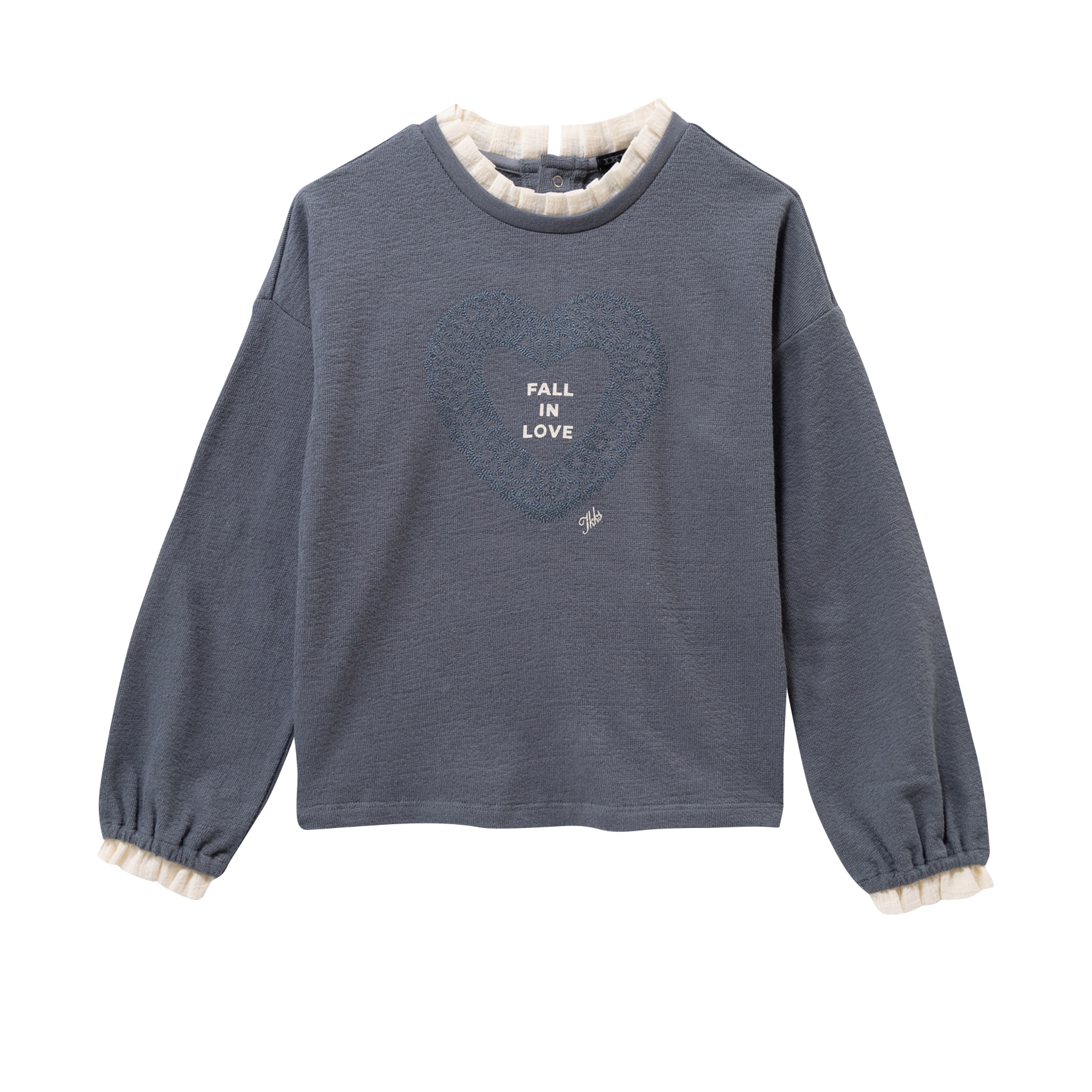 Round-neck straight-cut cotton-blend T-shirt IKKS JUNIOR Blue