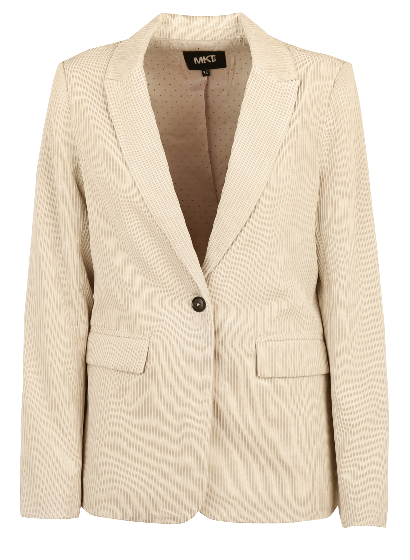 Veste de blazer ajustée côtelée MKT Beige