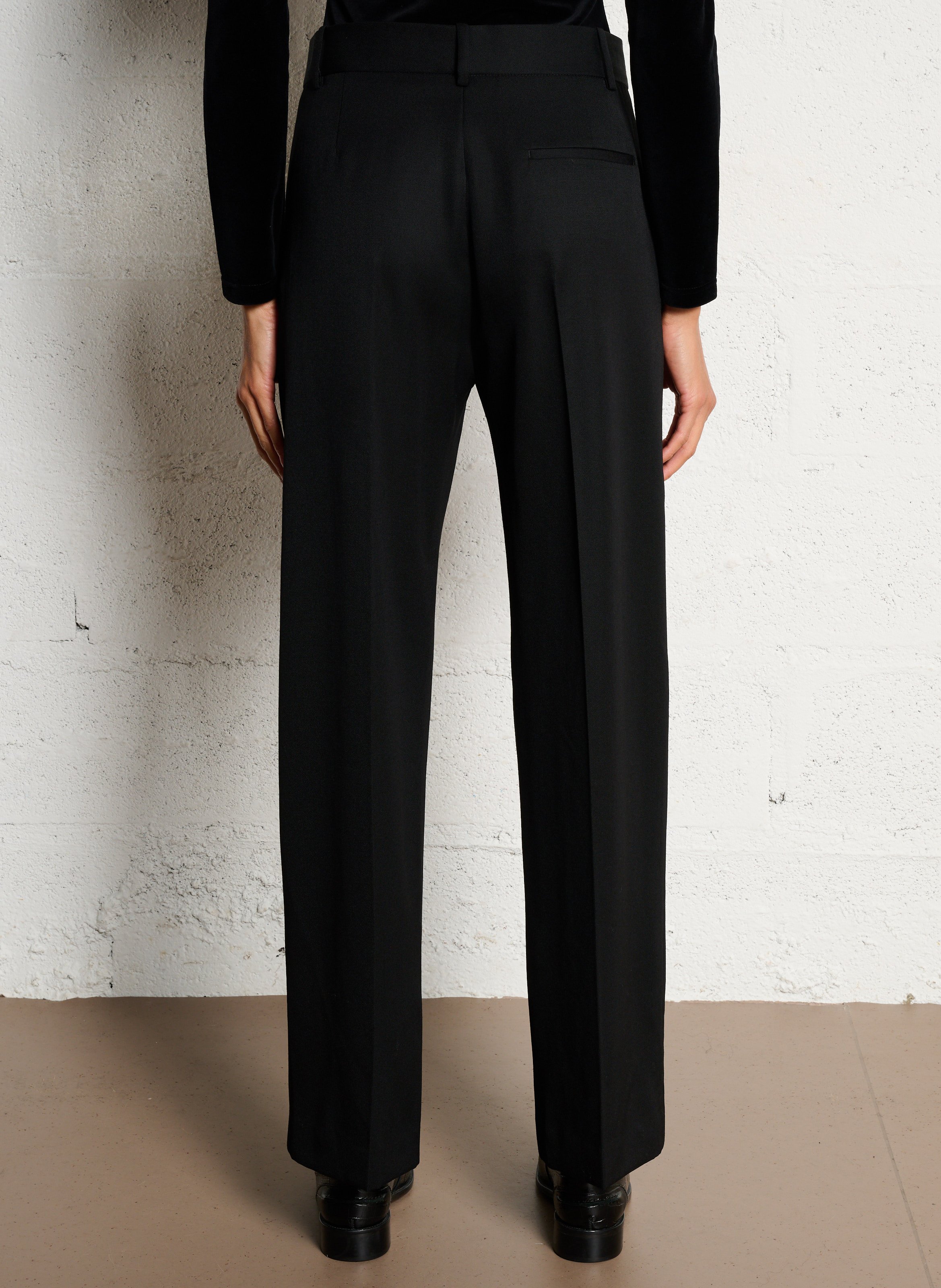 Pantalon tailleur droit uni en laine MASSCOB Noir