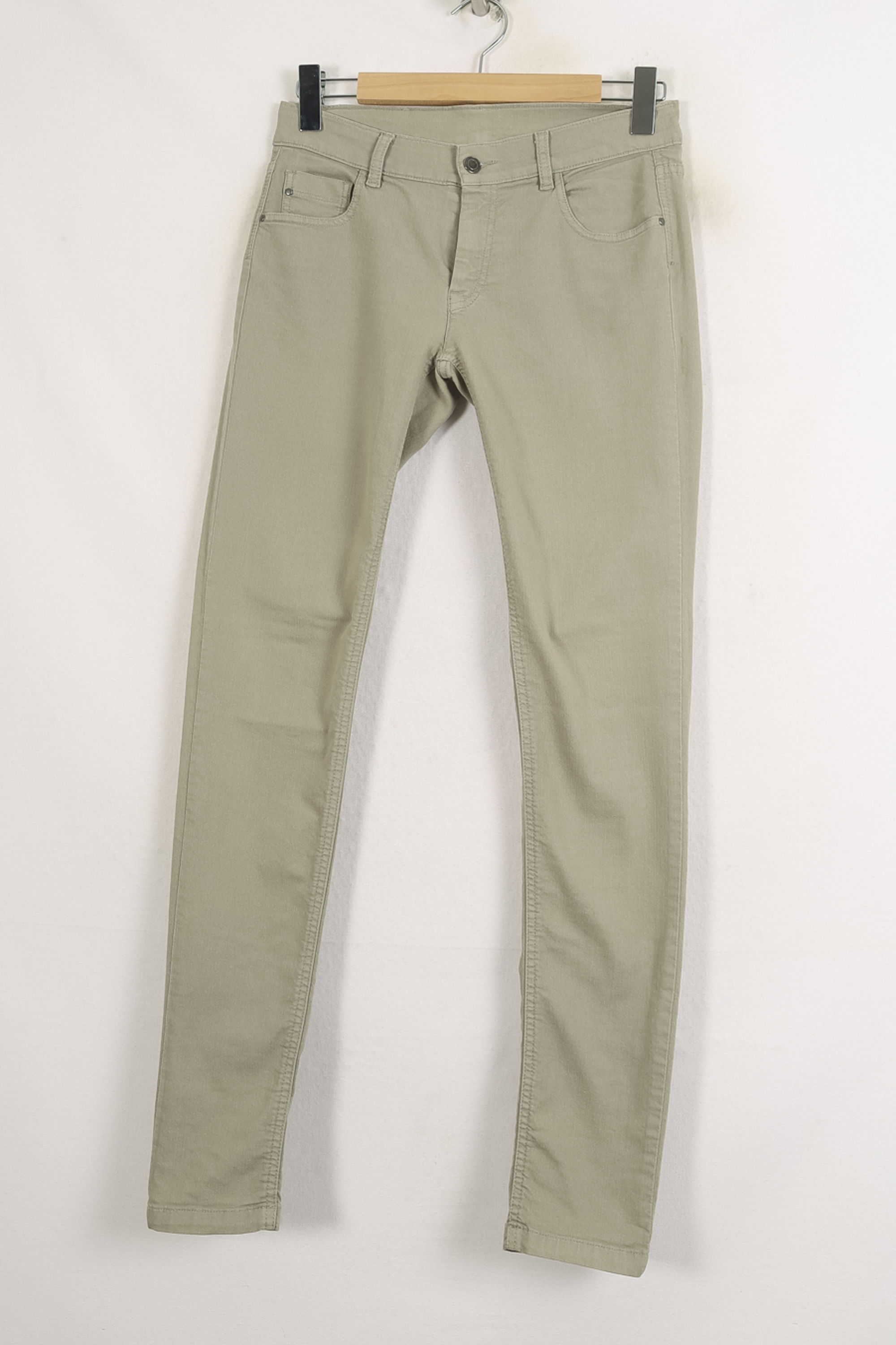 Cropped slim jeans with studs Green