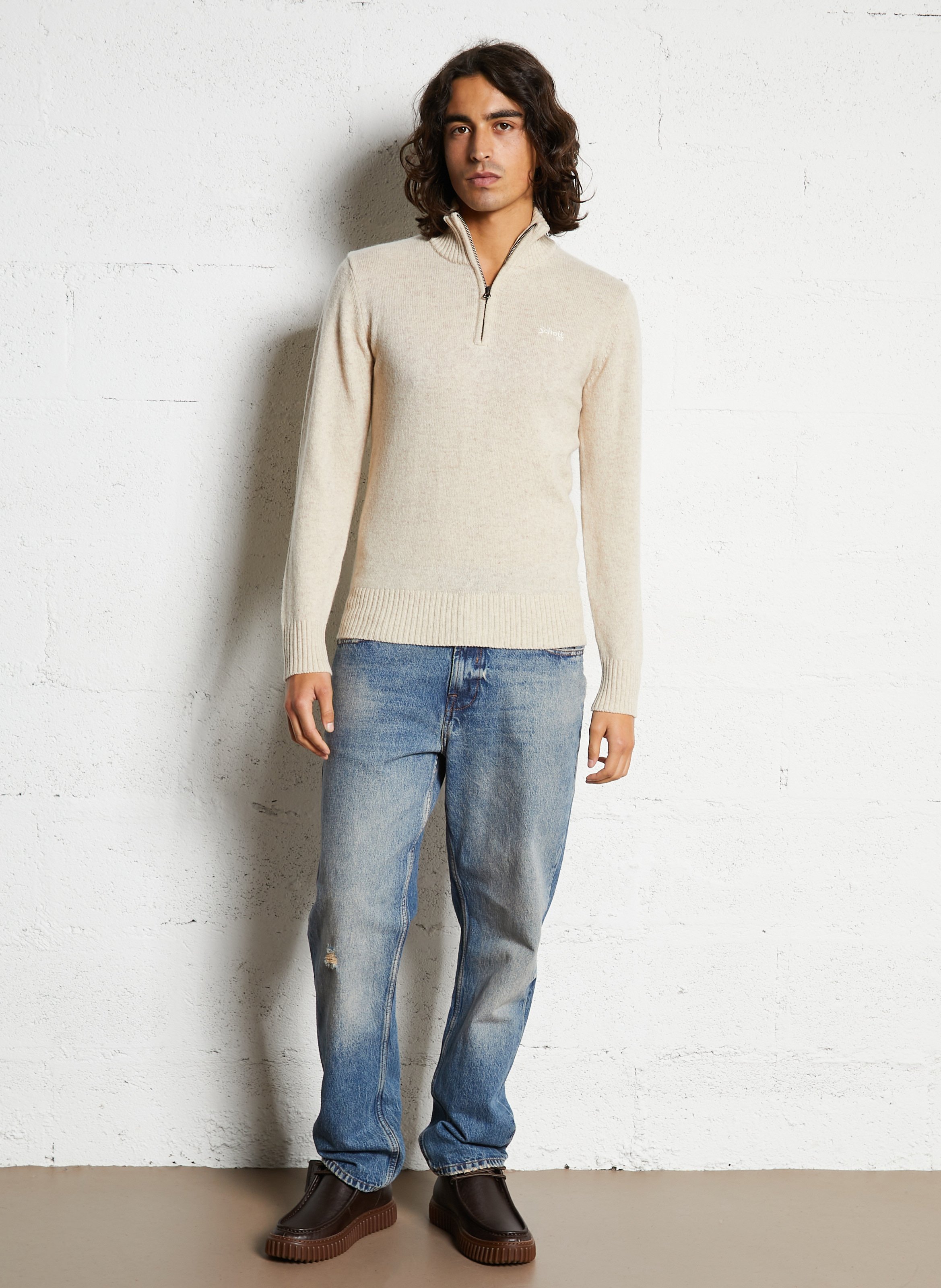 High-neck sweater SOLID Beige