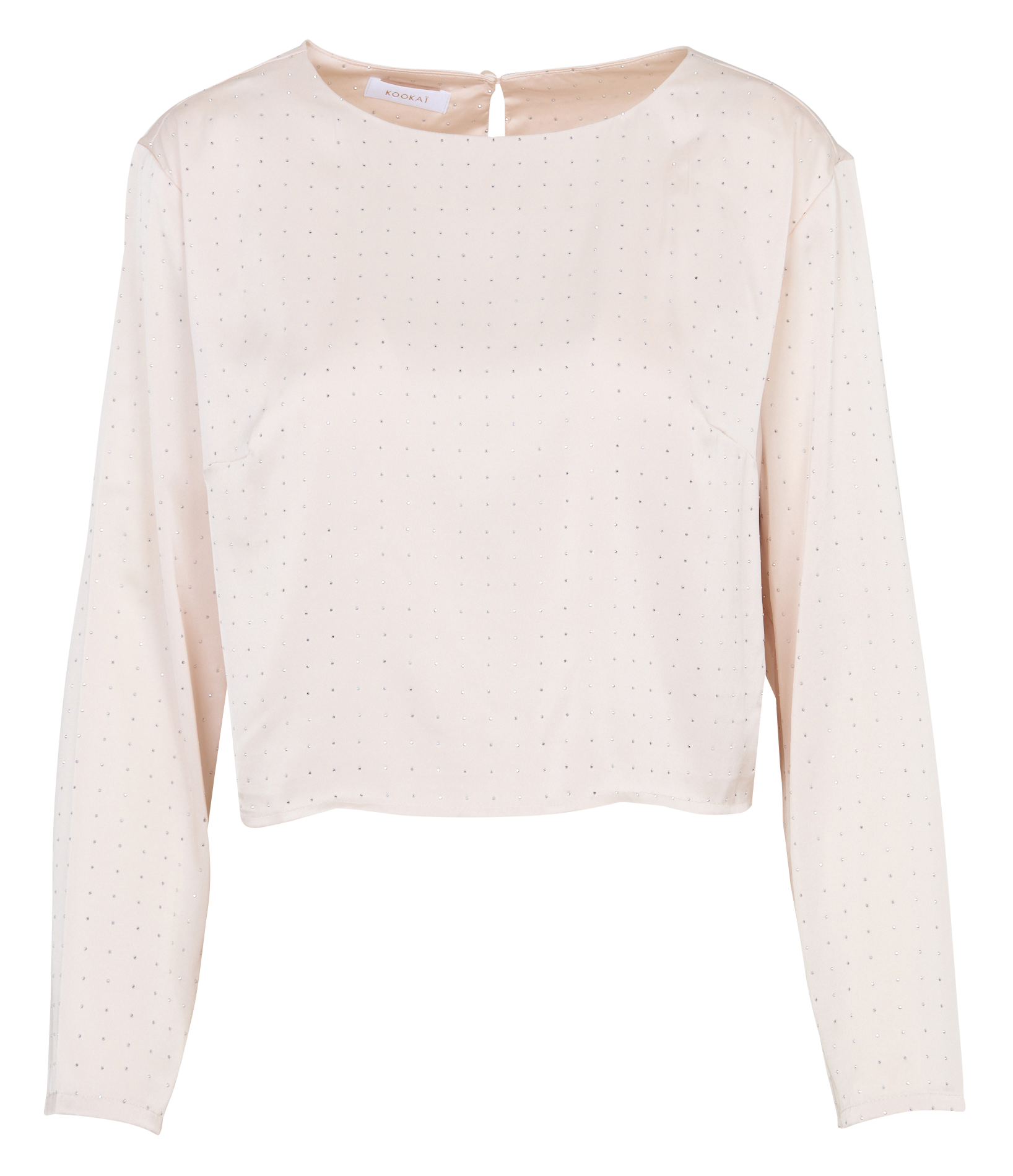 Top met boothals en strass KOOKAI Beige