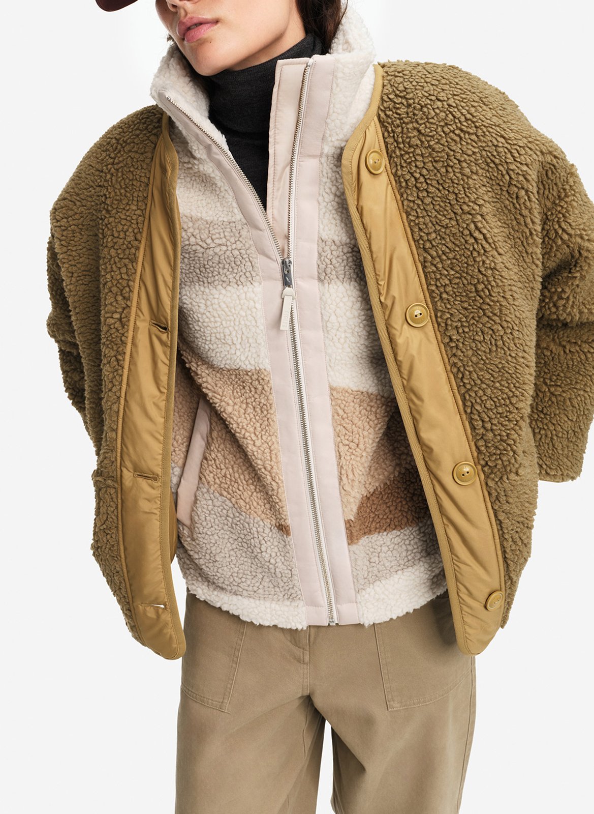 Reversible round neck jacket AIGLE Green